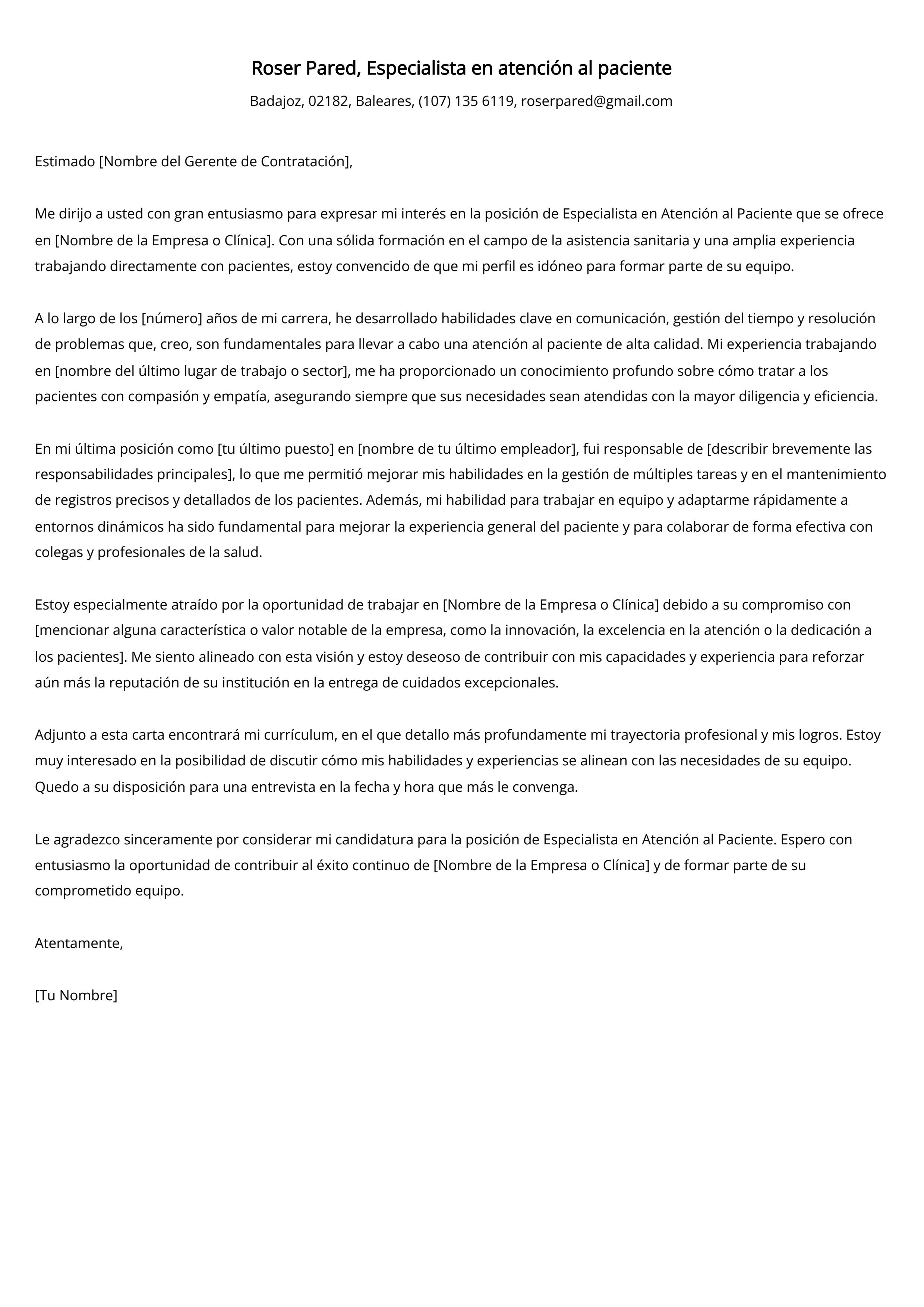 Crear carta de presentación