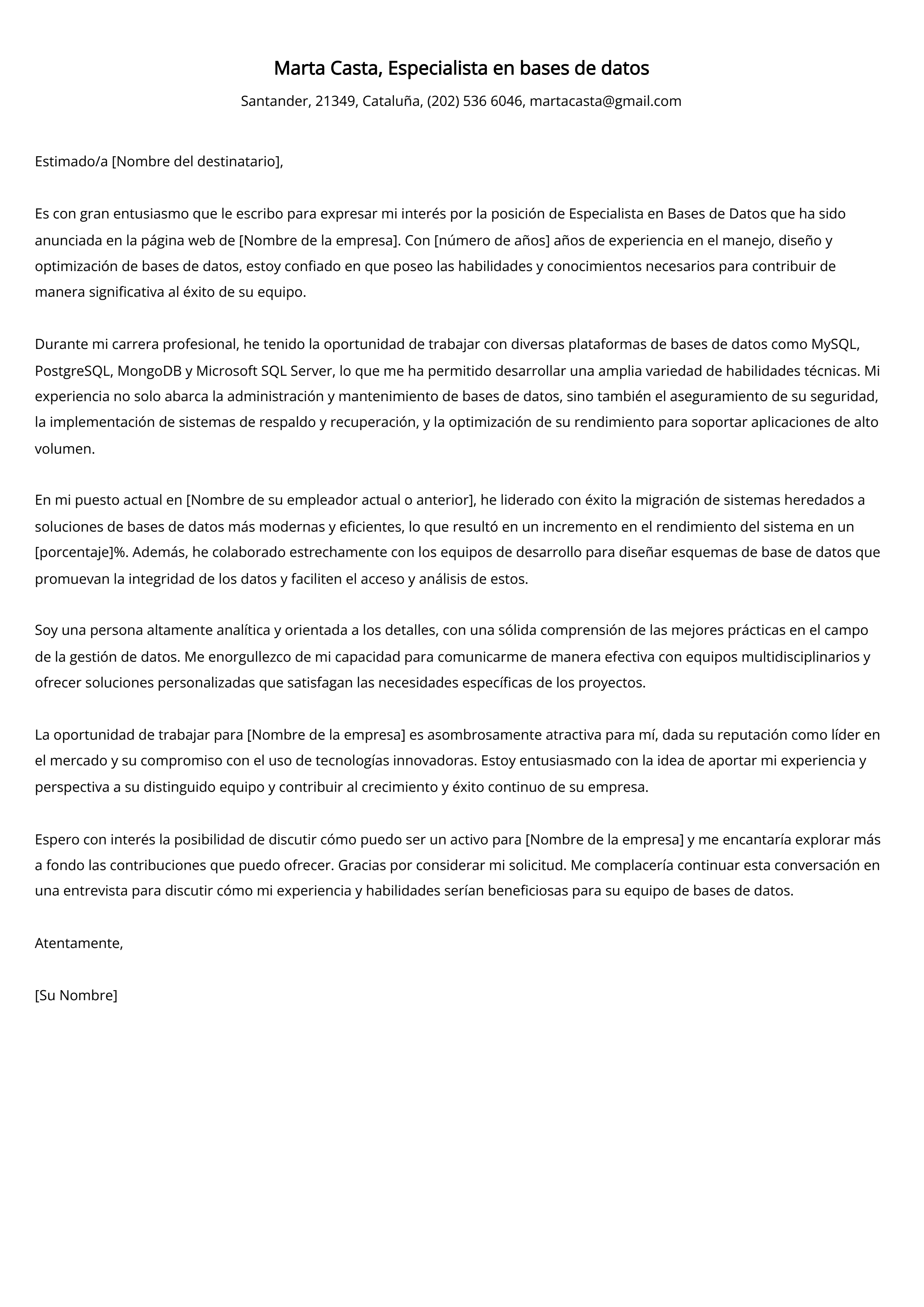 Crear carta de presentación