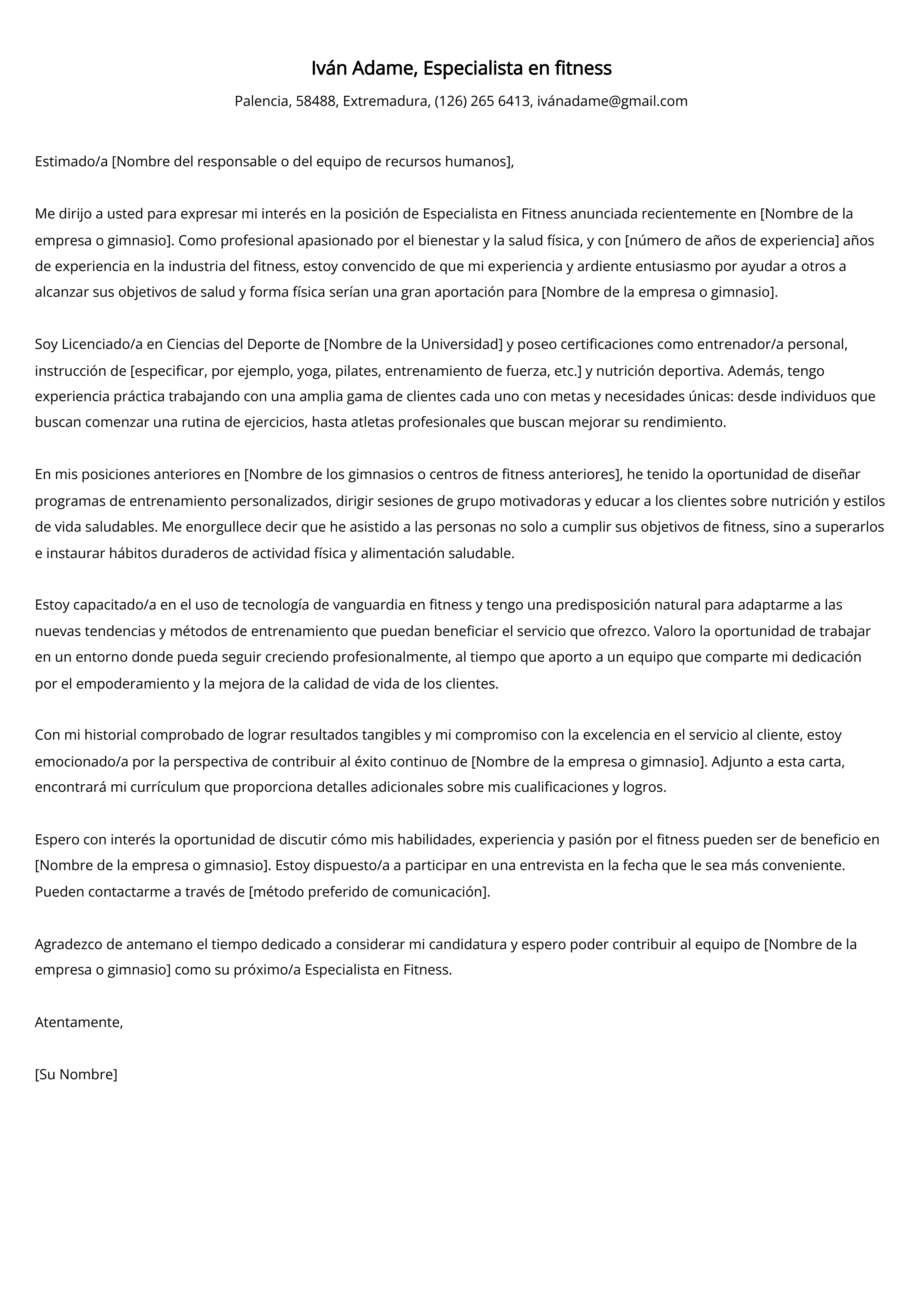 Crear carta de presentación