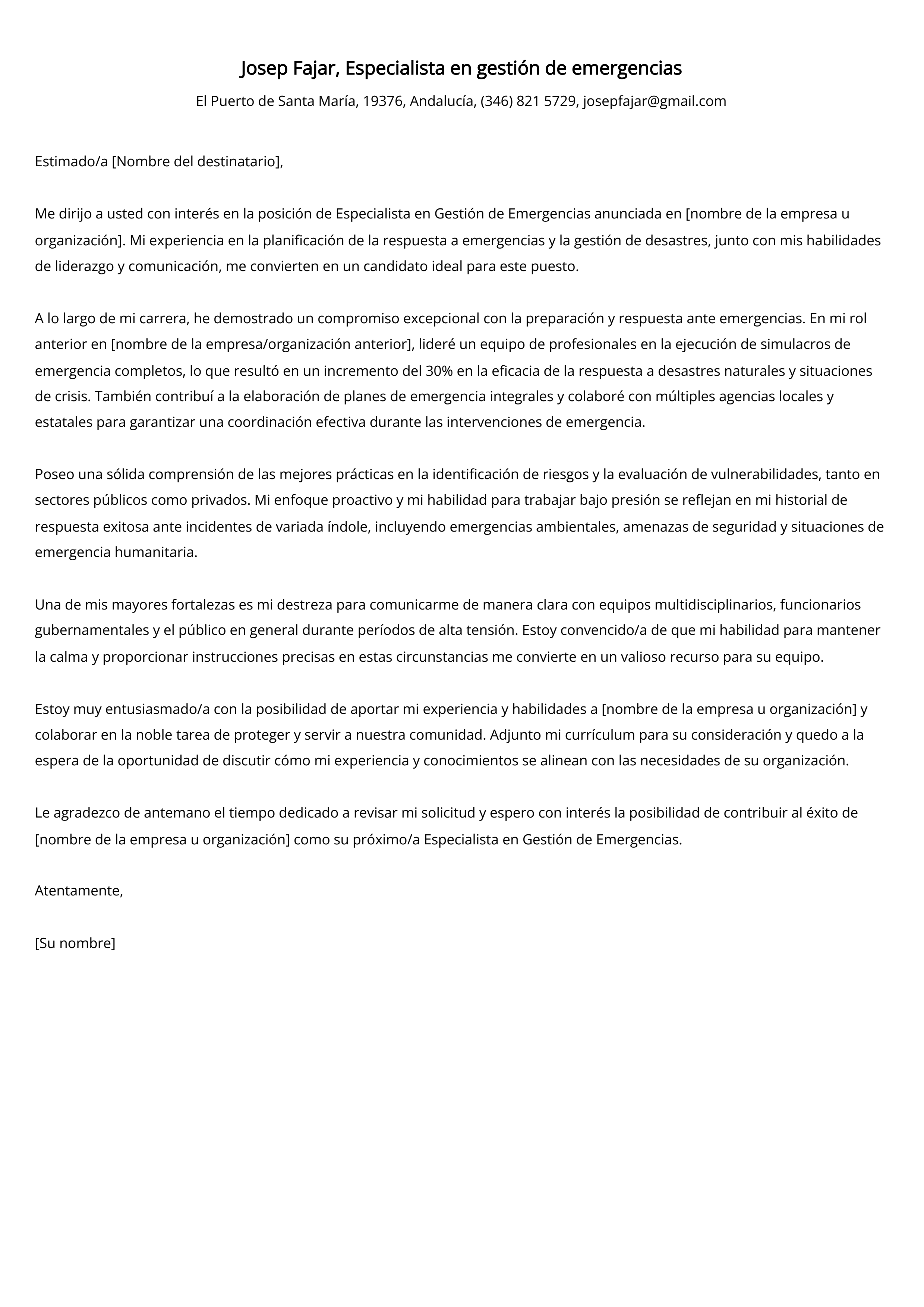 Crear carta de presentación