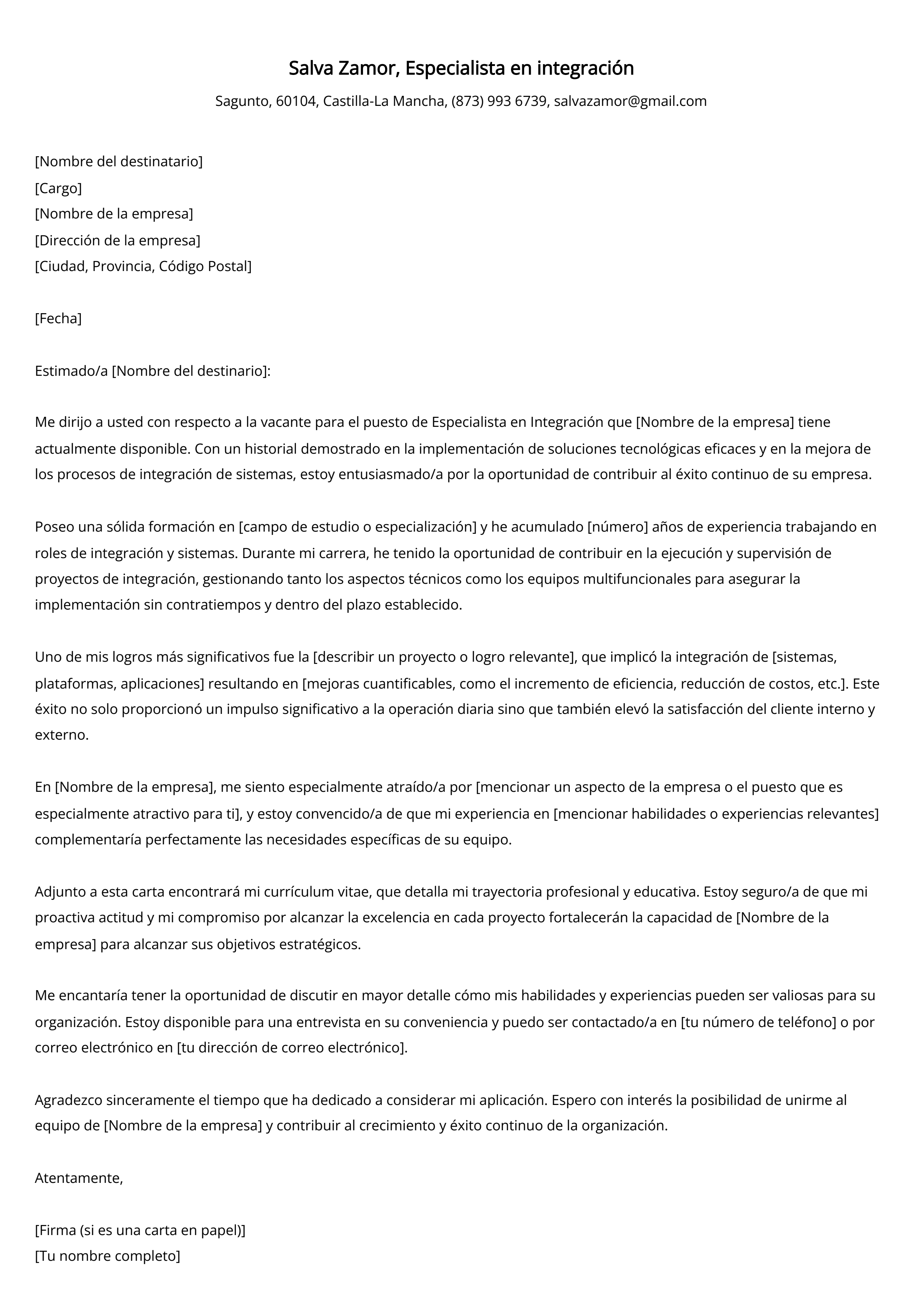 Crear carta de presentación