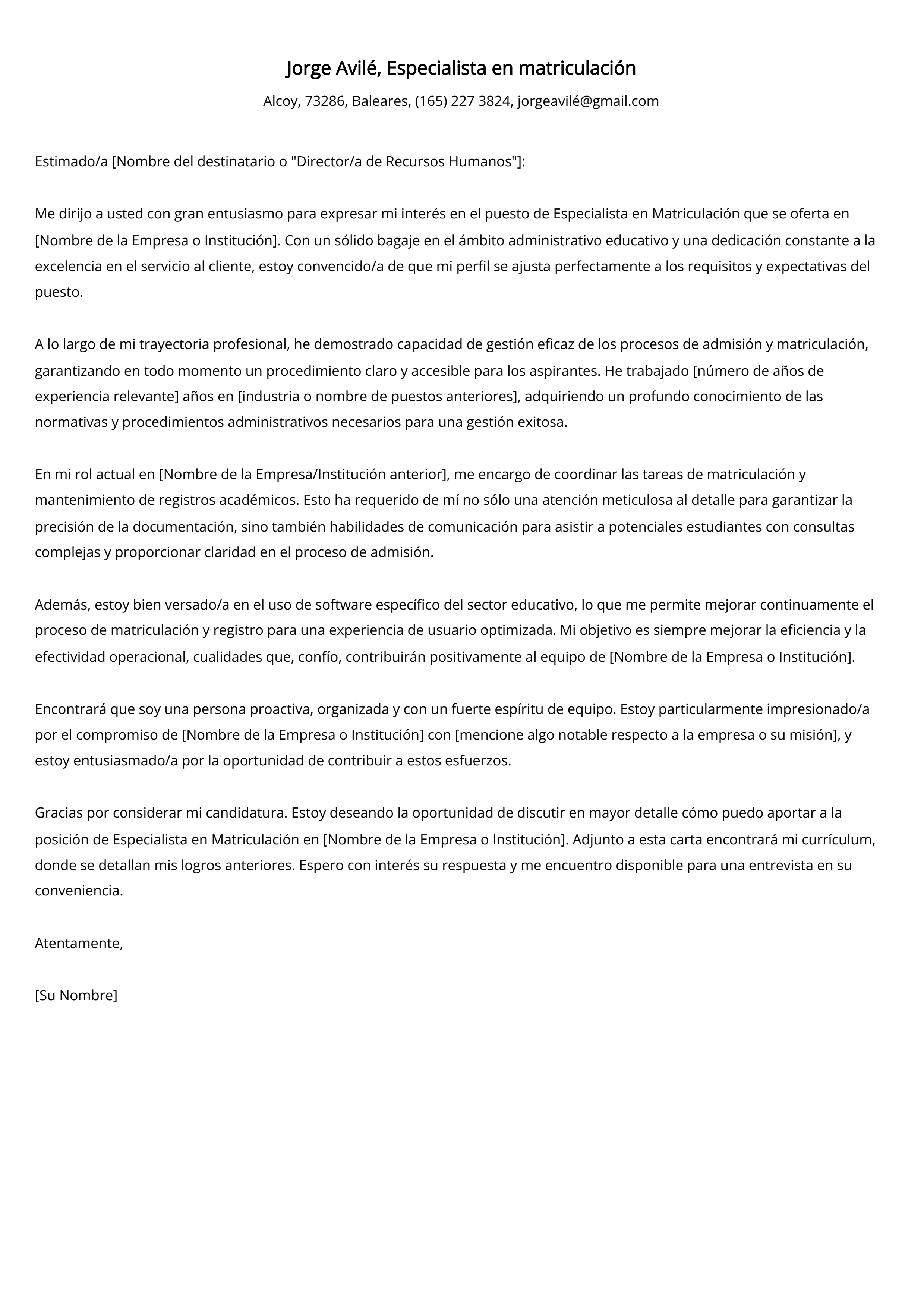 Crear carta de presentación