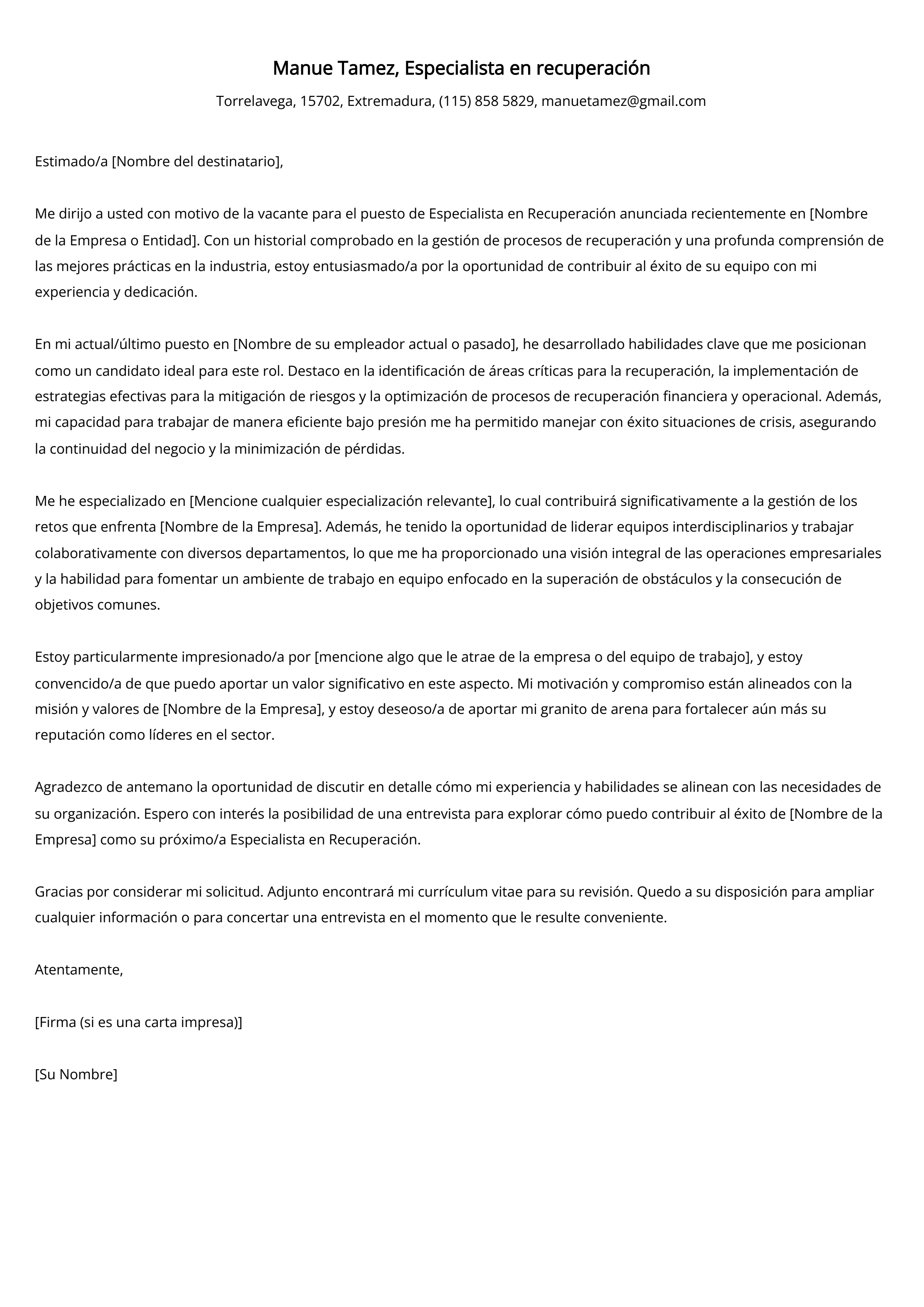 Crear carta de presentación