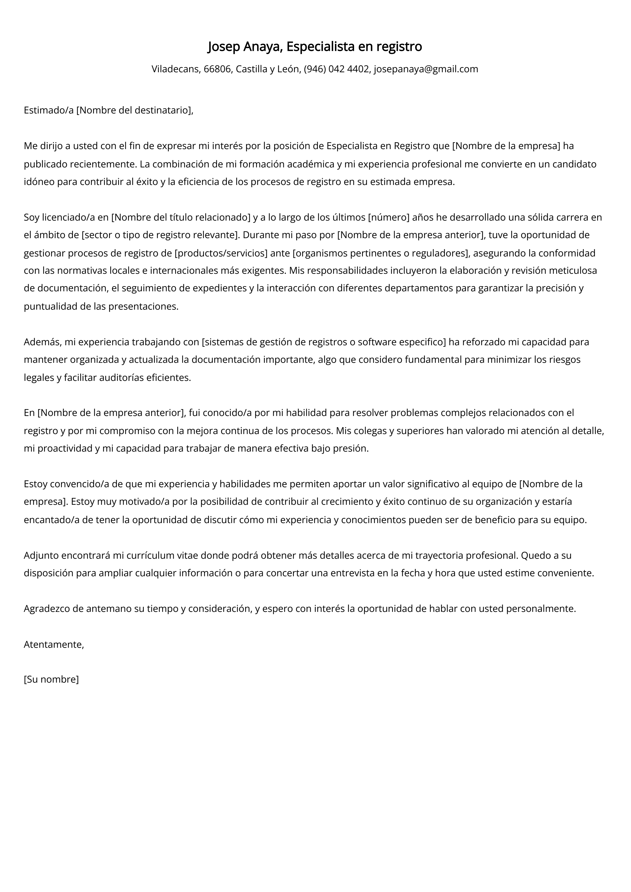 Crear carta de presentación