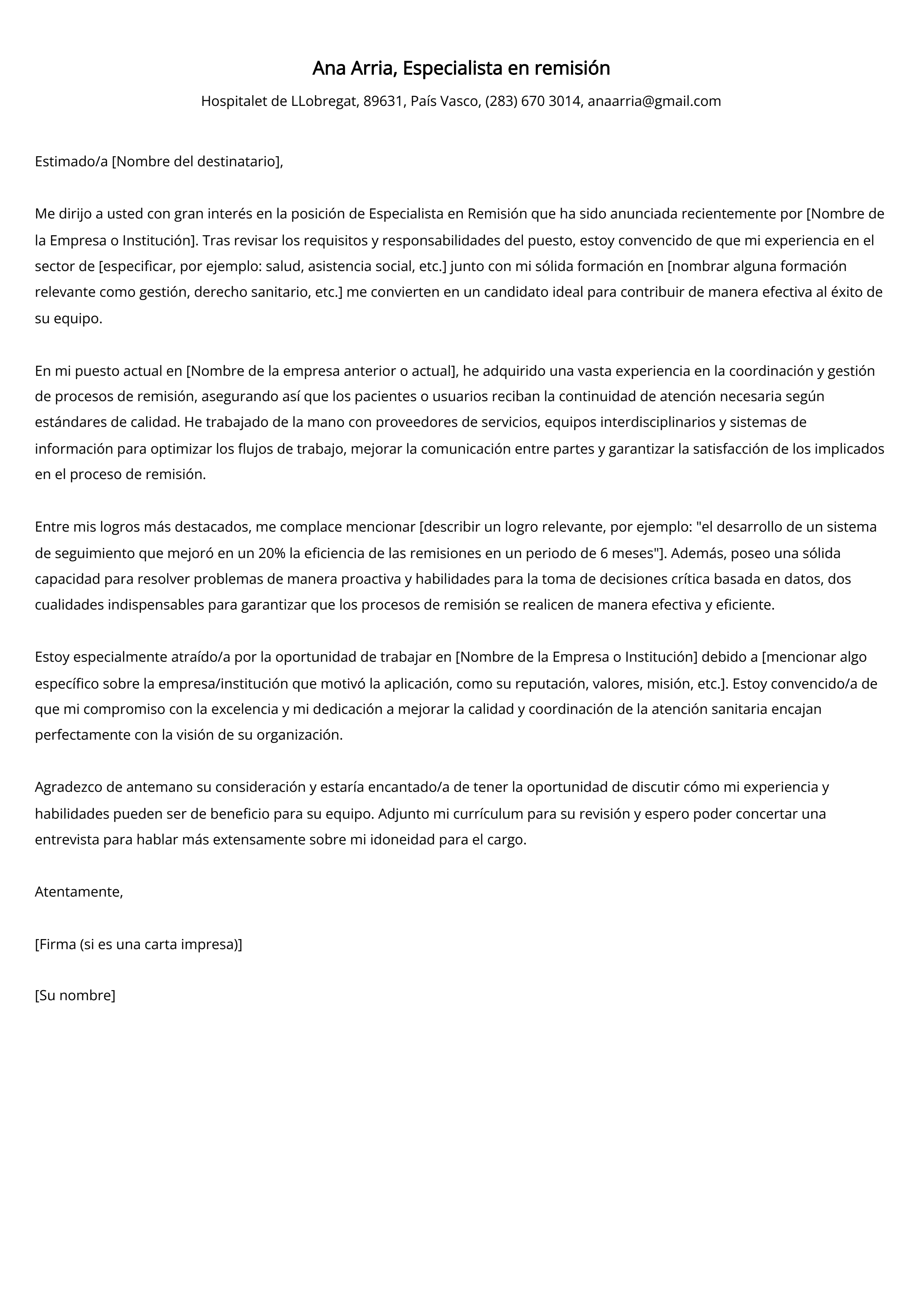 Crear carta de presentación