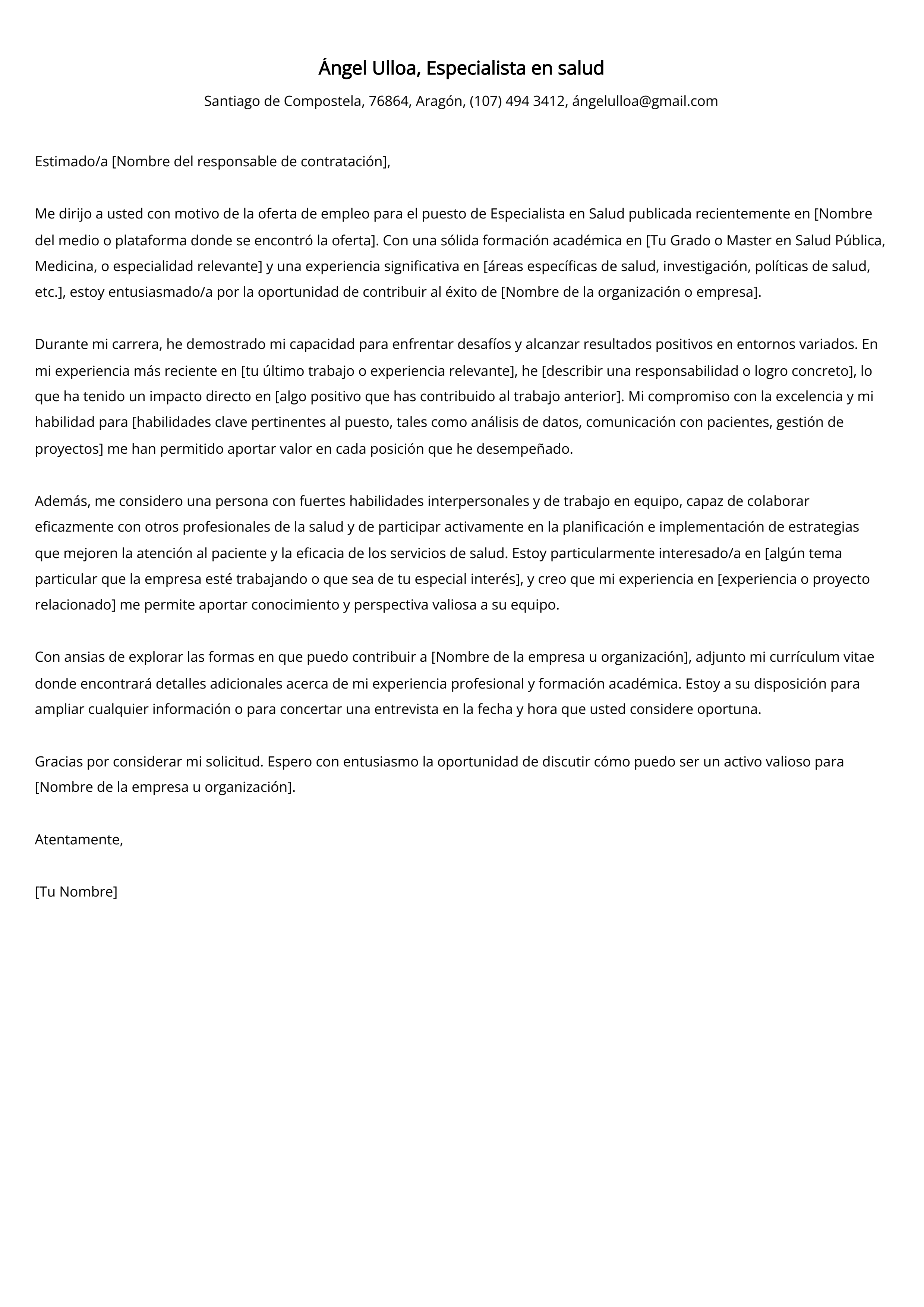 Crear carta de presentación