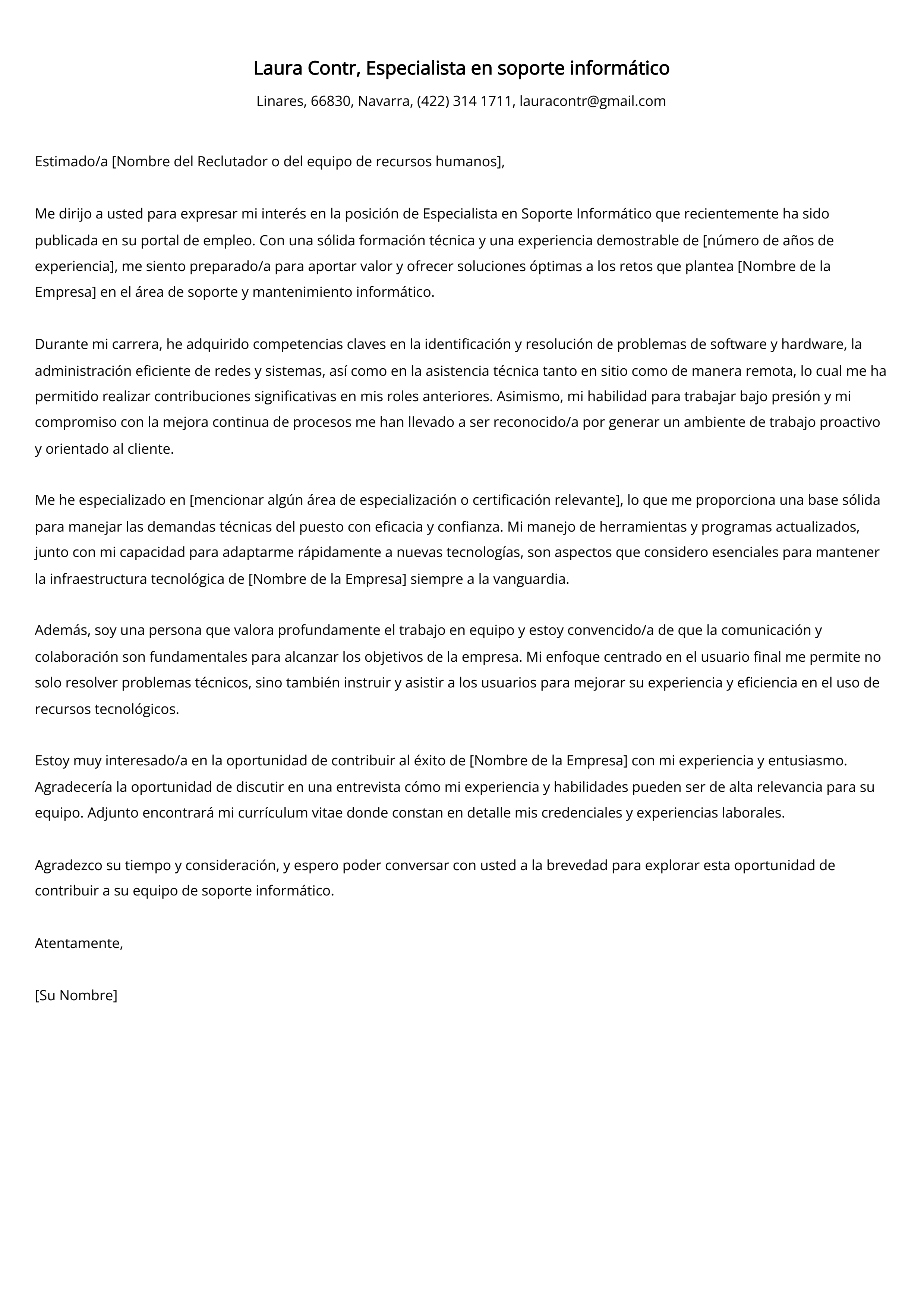 Crear carta de presentación