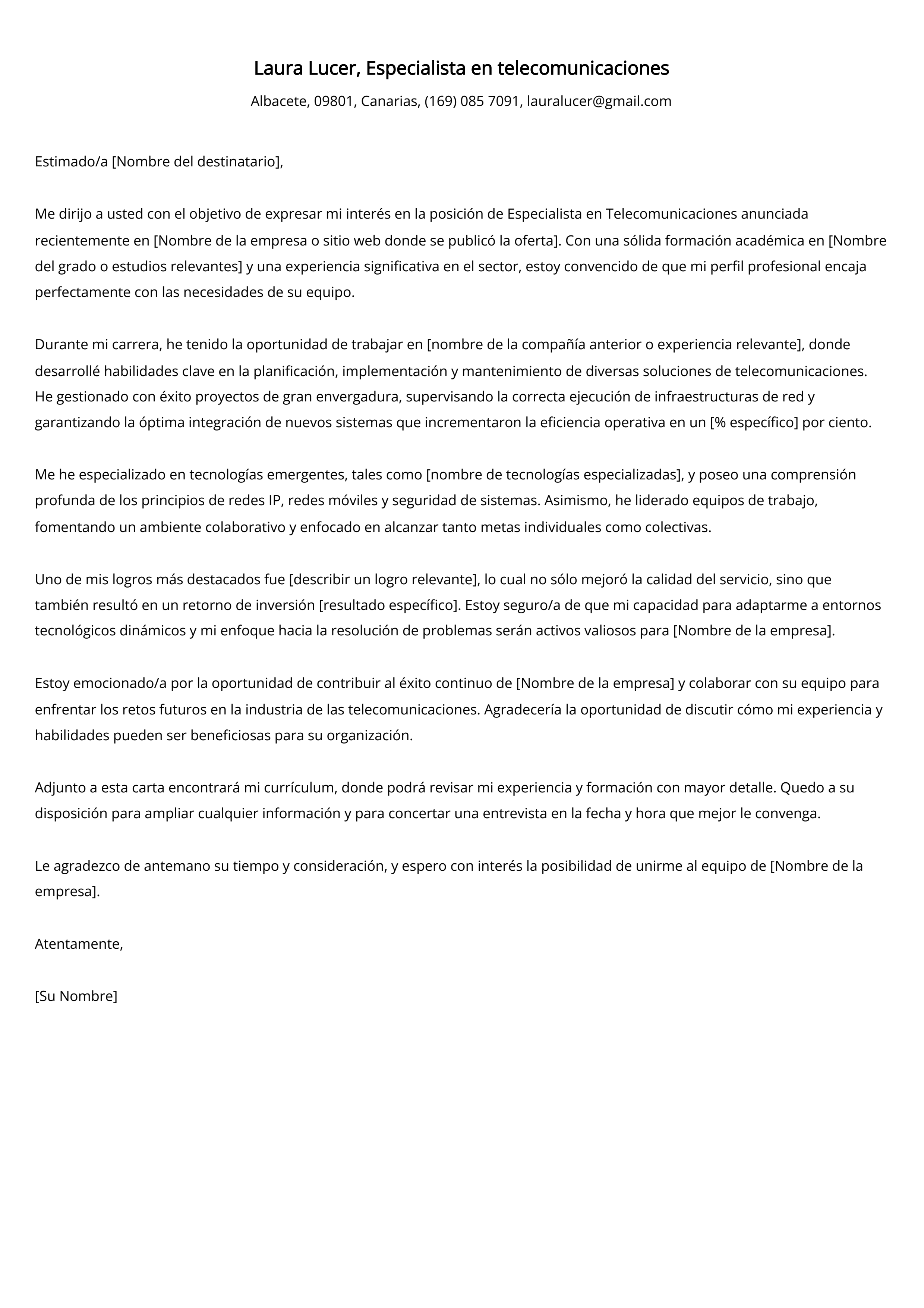 Crear carta de presentación