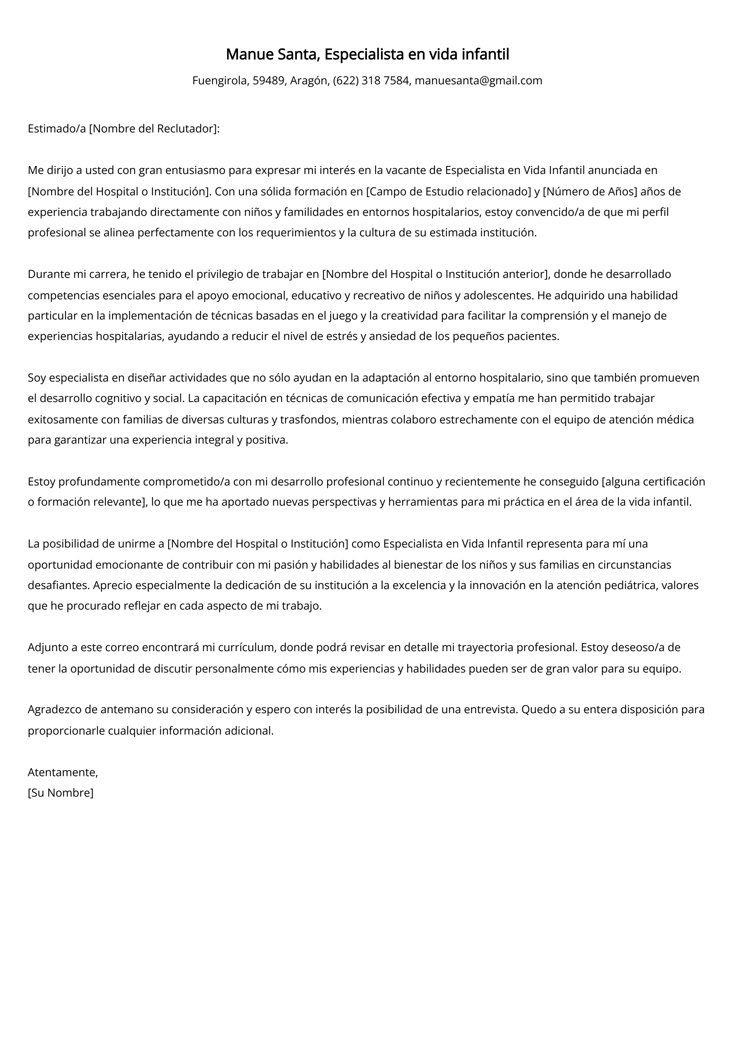 Crear carta de presentación