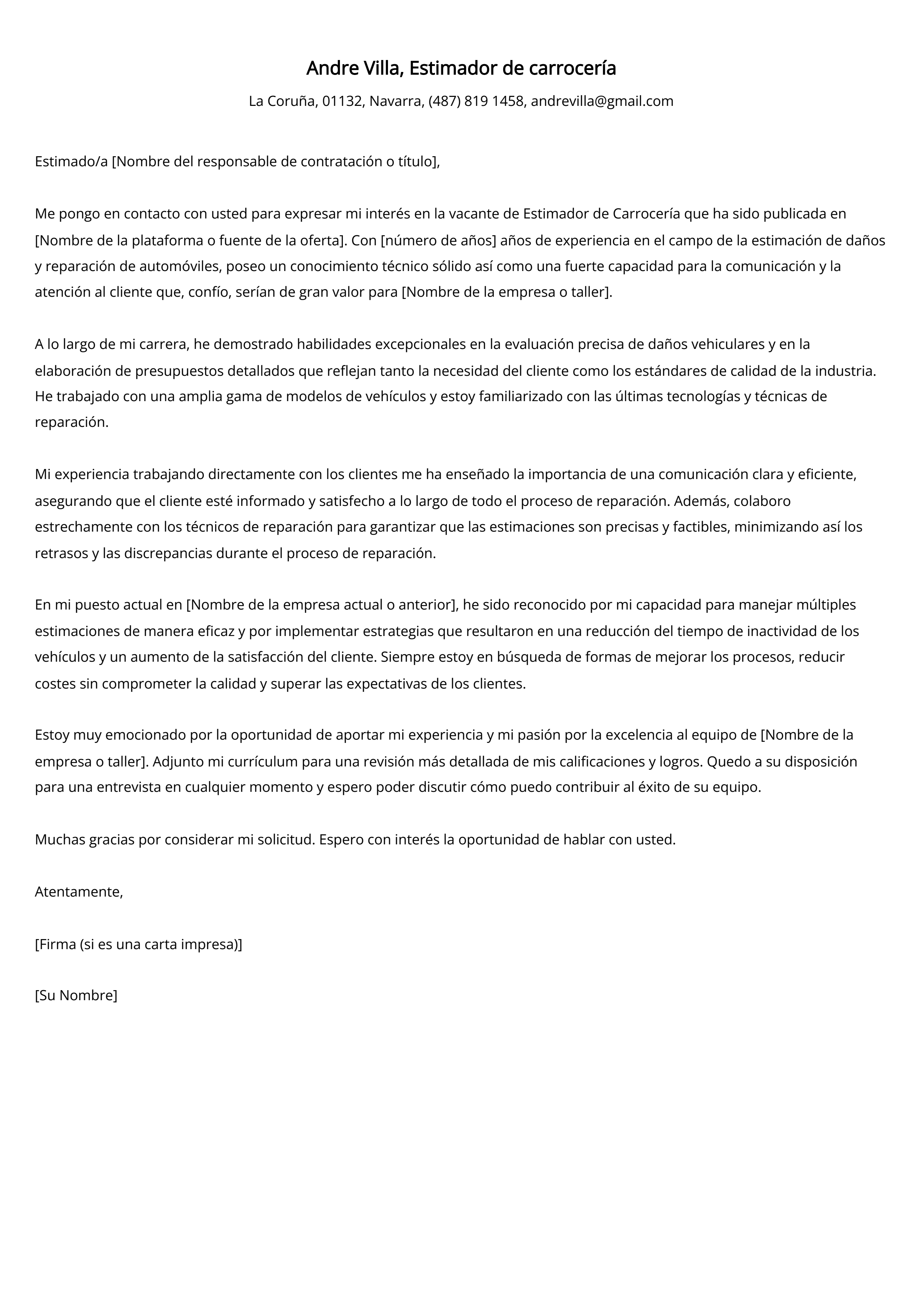 Crear carta de presentación