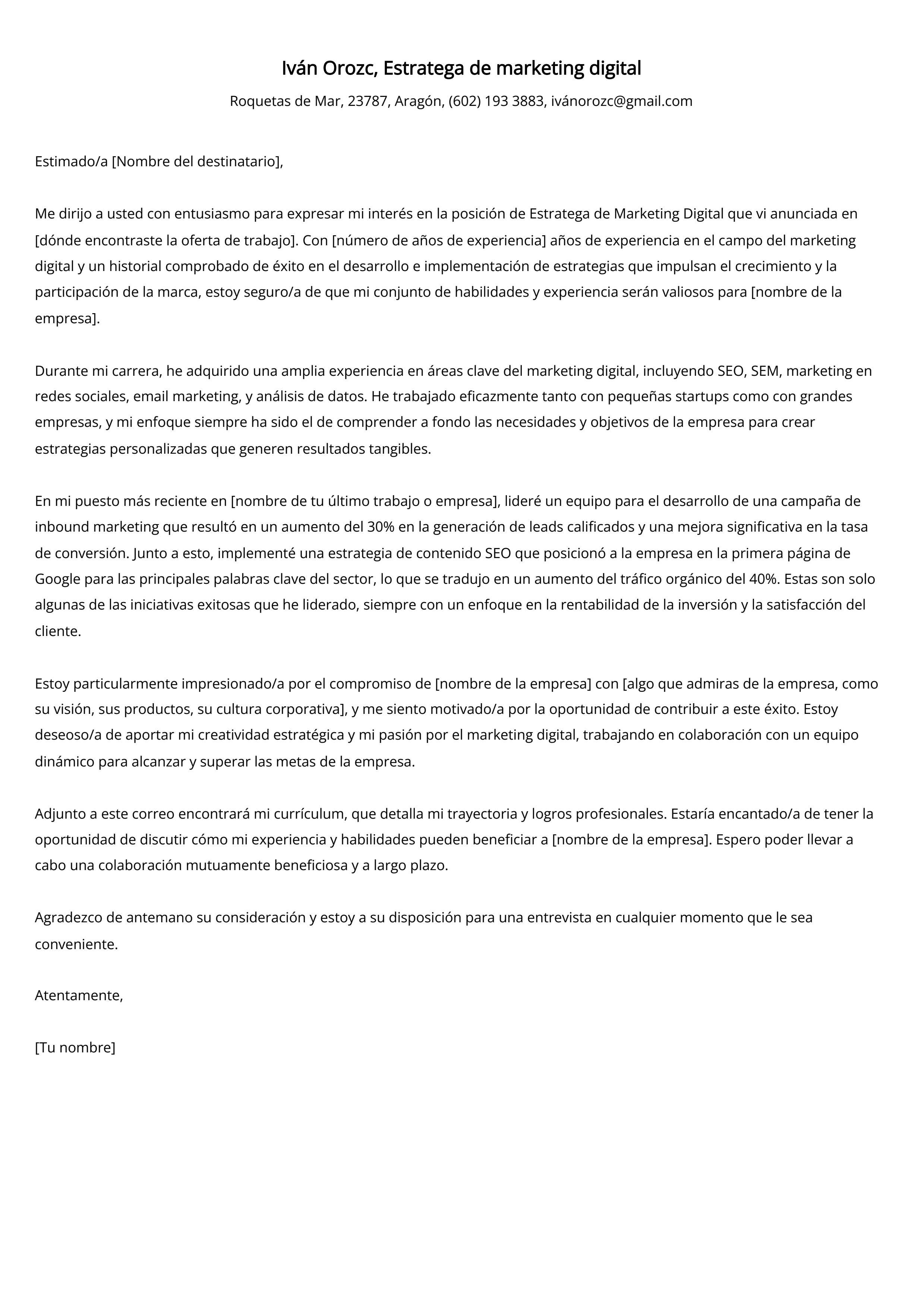 Crear carta de presentación