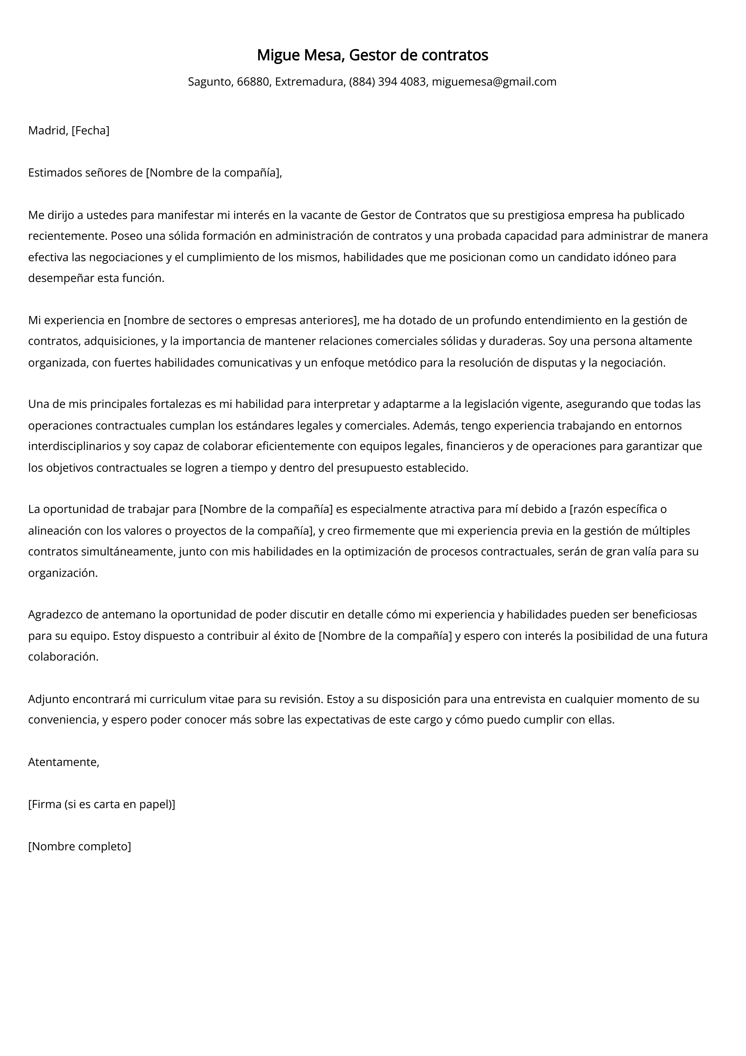 Crear carta de presentación