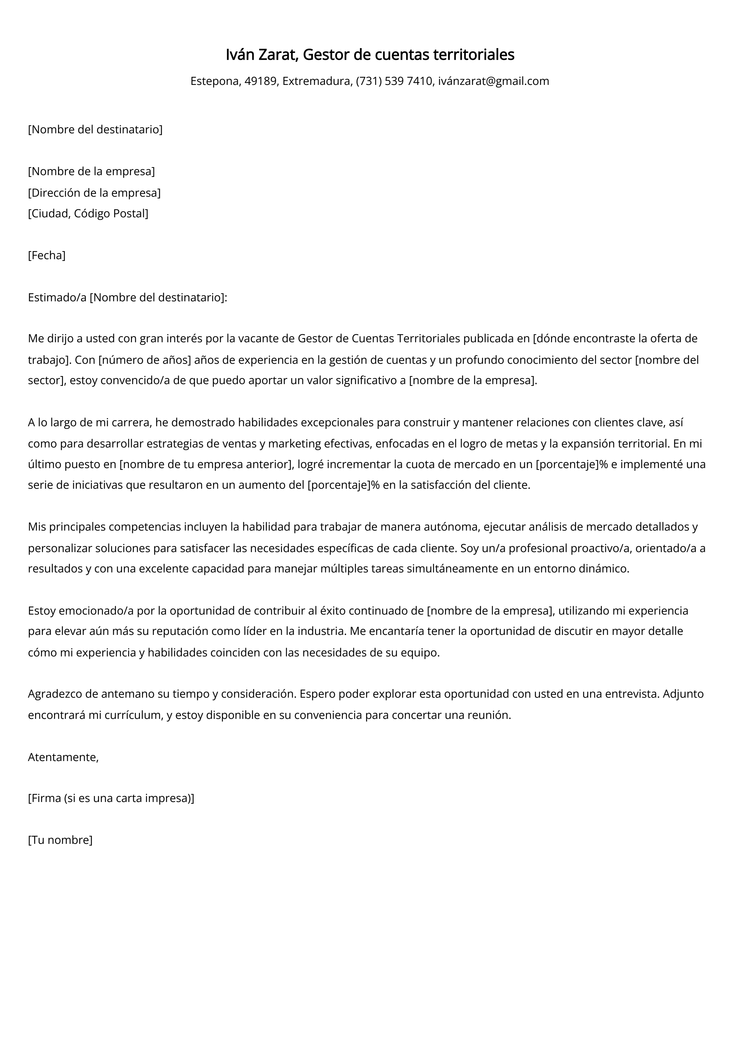 Crear carta de presentación