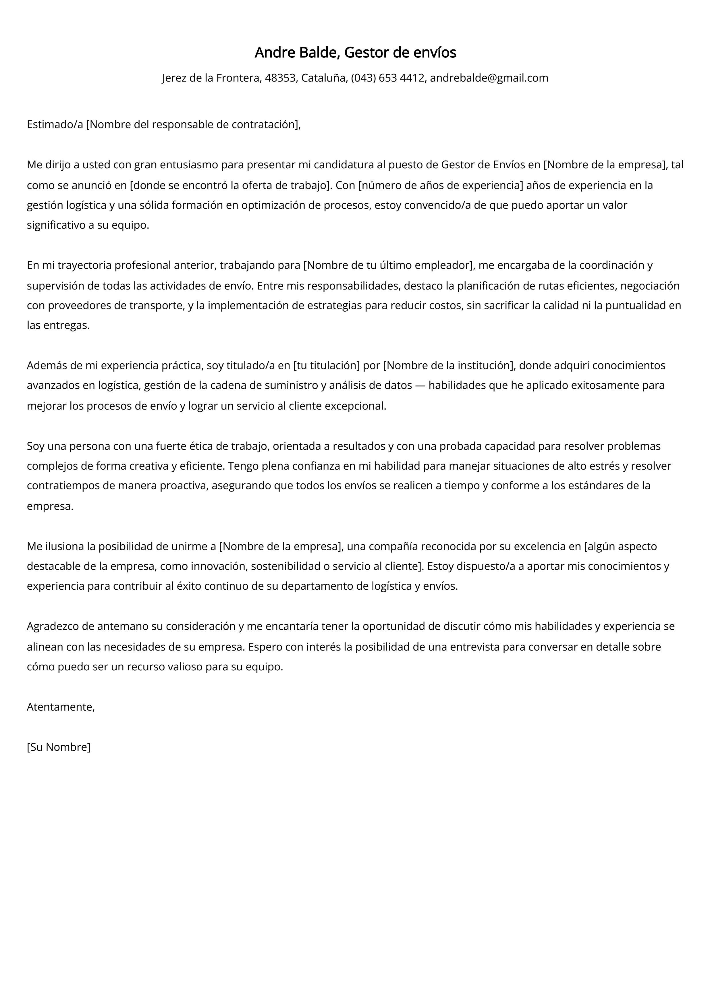 Crear carta de presentación