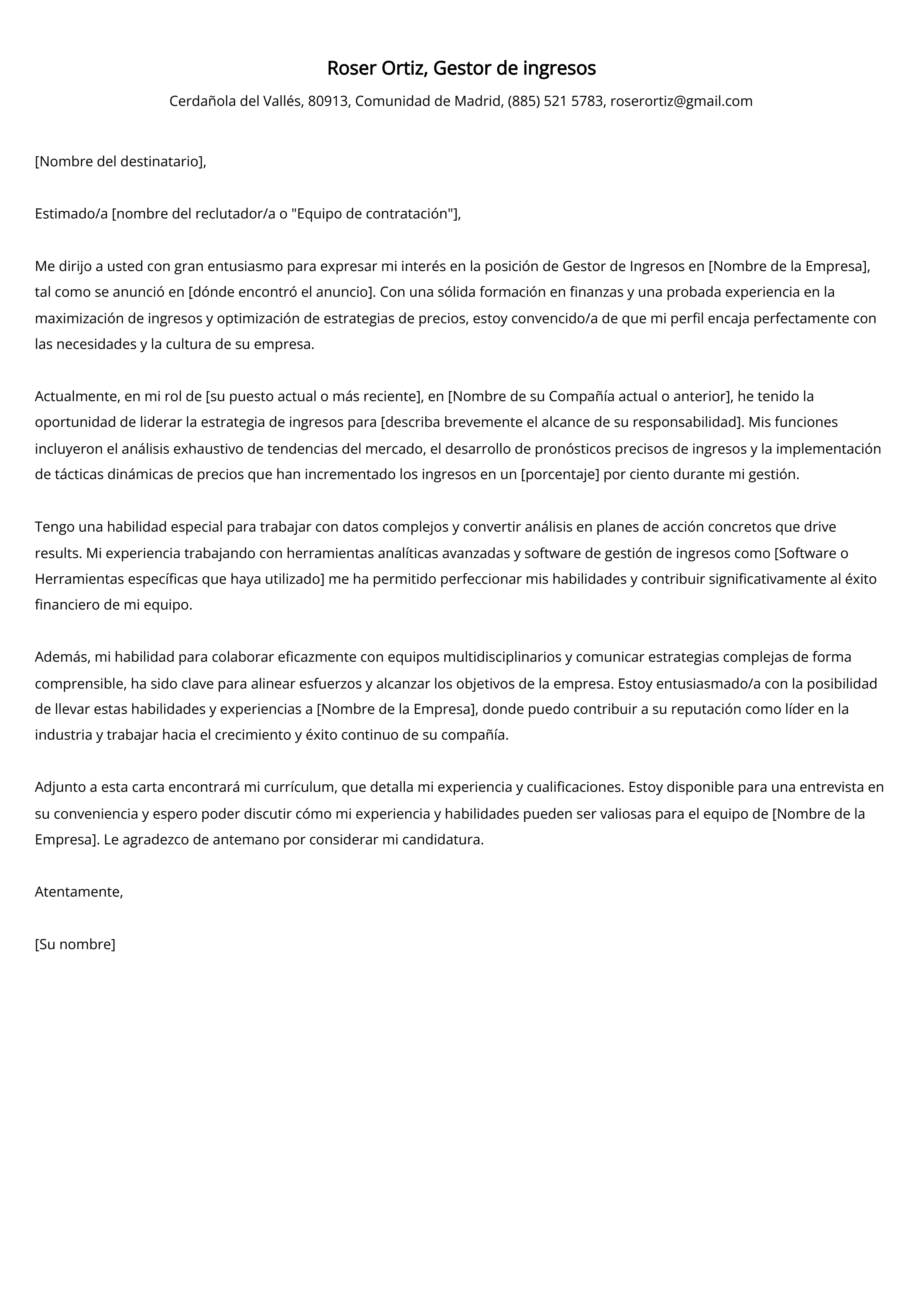 Crear carta de presentación