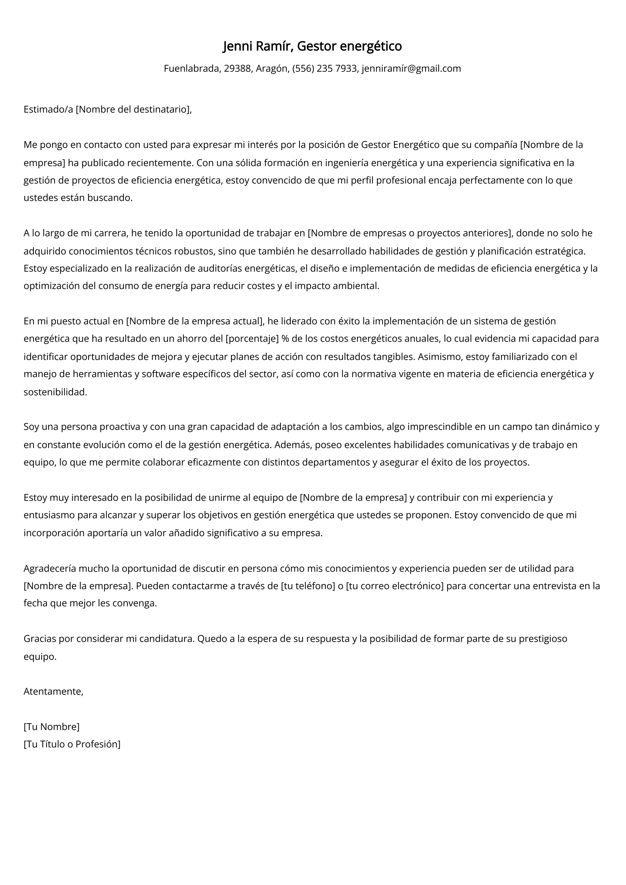 Crear carta de presentación