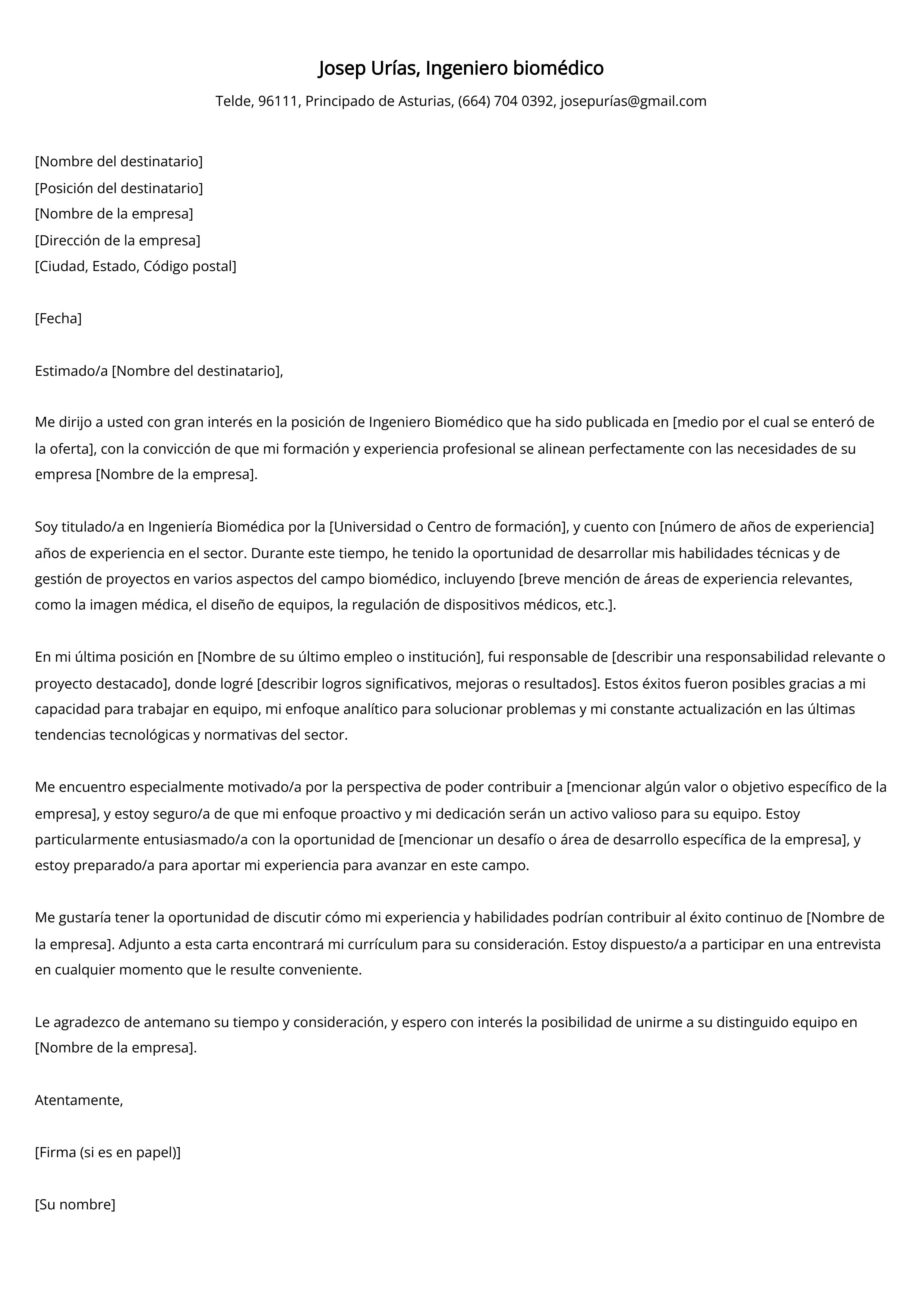 Crear carta de presentación