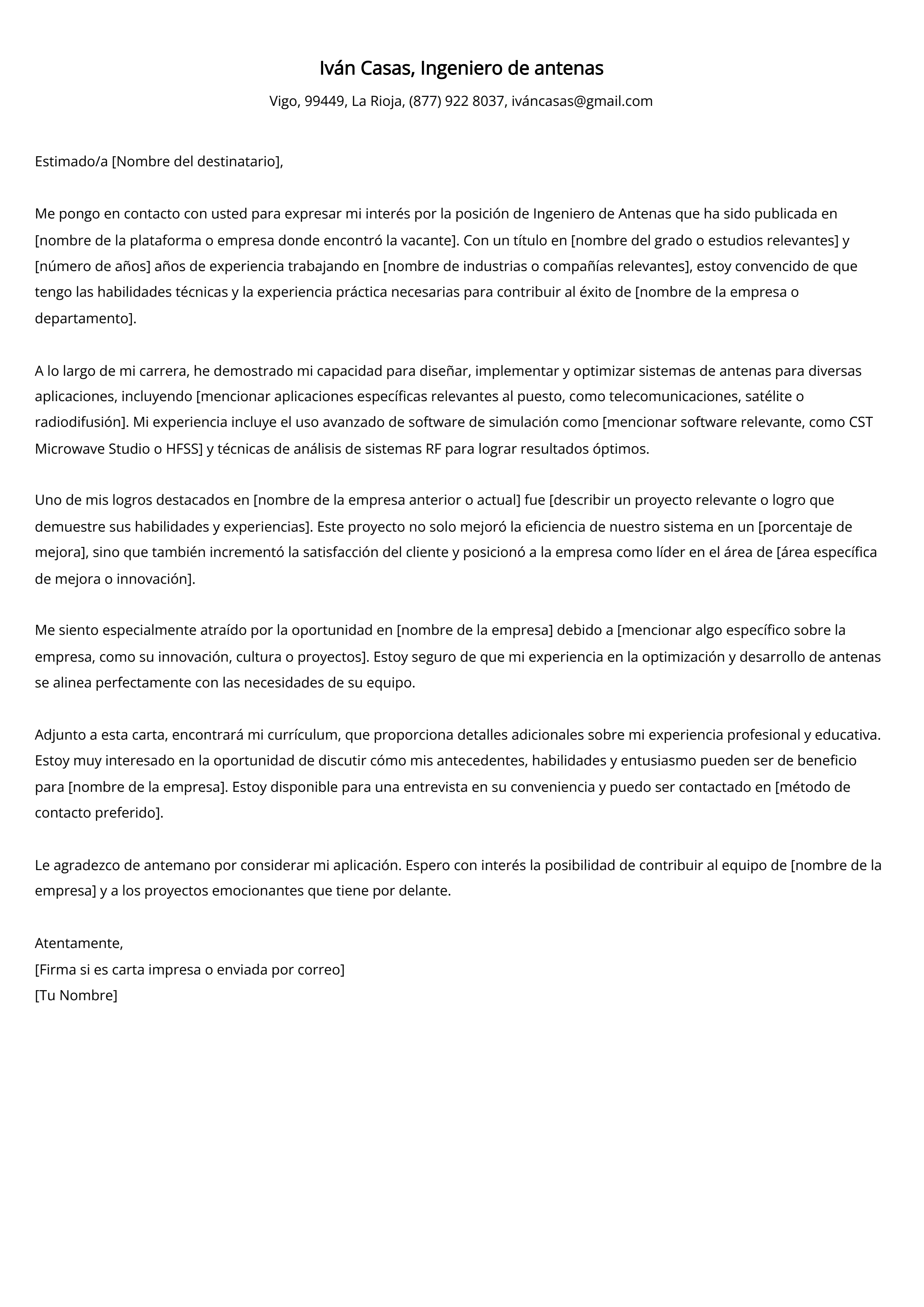 Crear carta de presentación