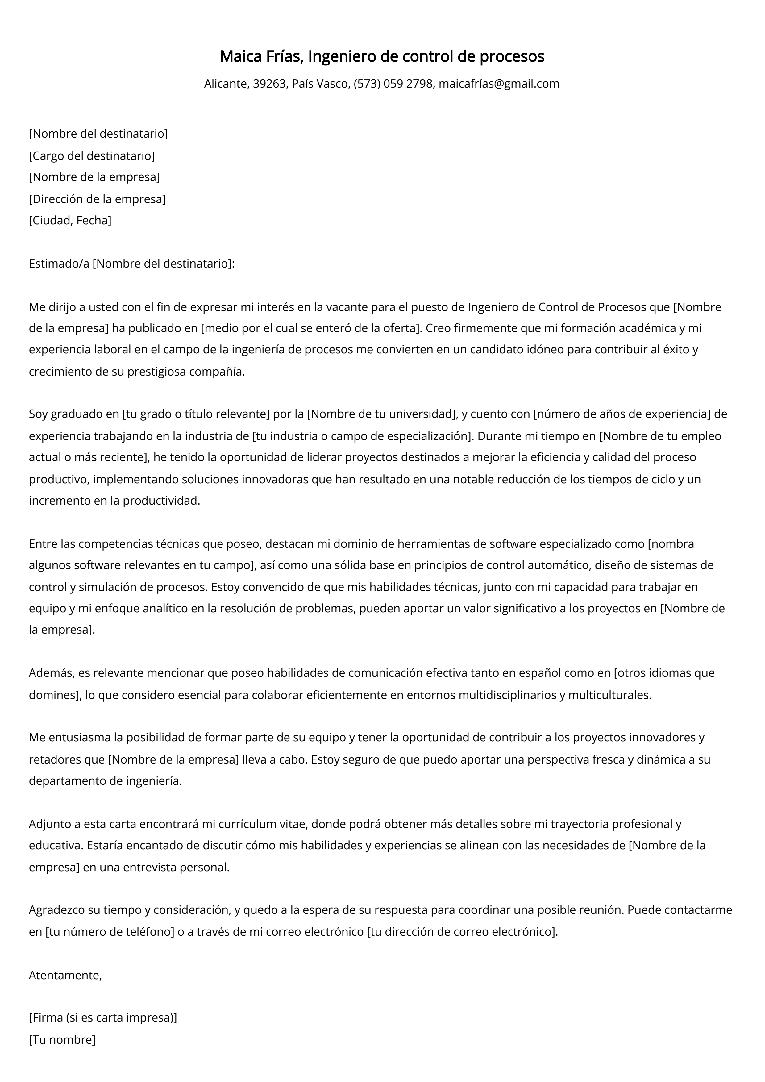 Crear carta de presentación