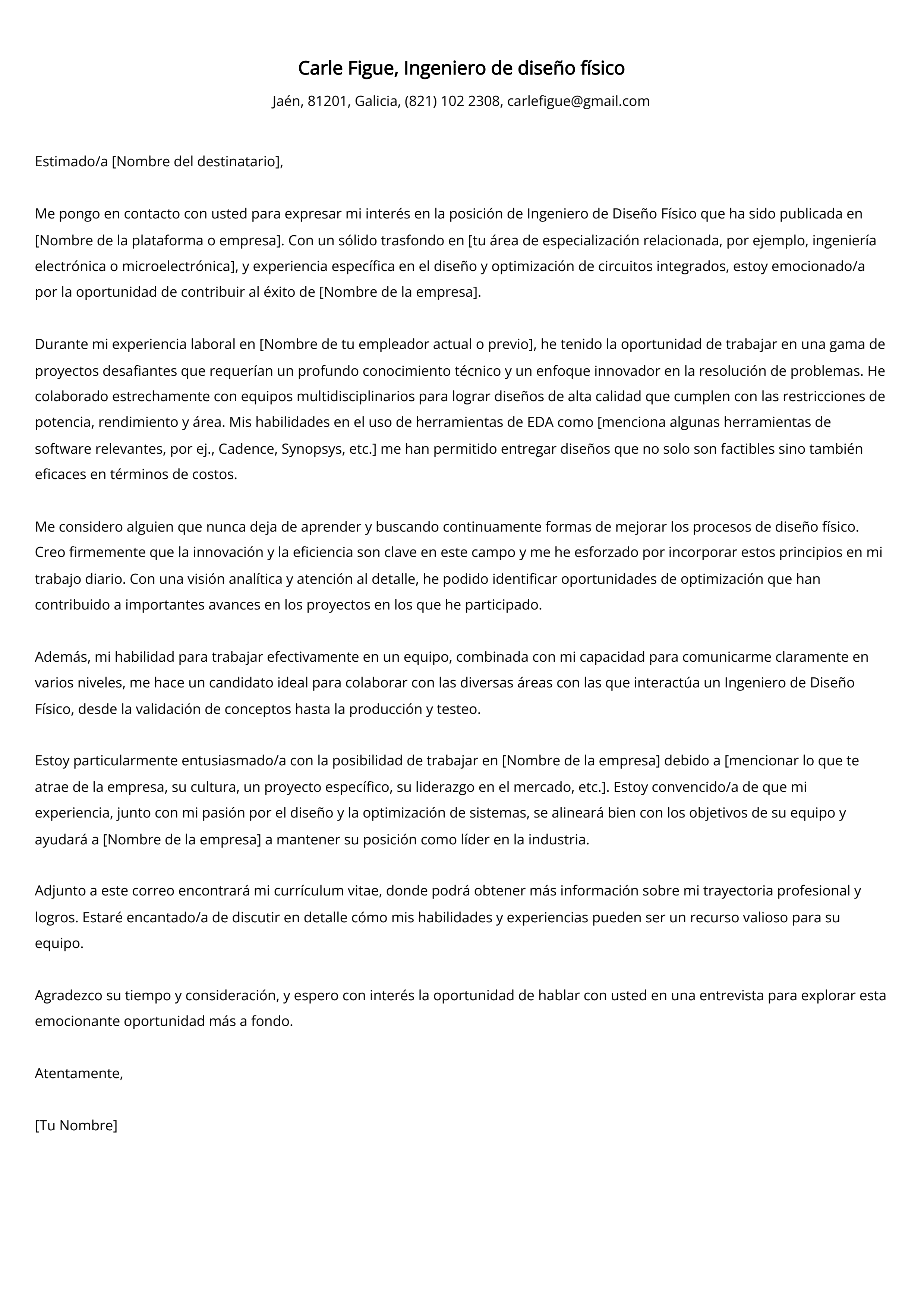 Crear carta de presentación