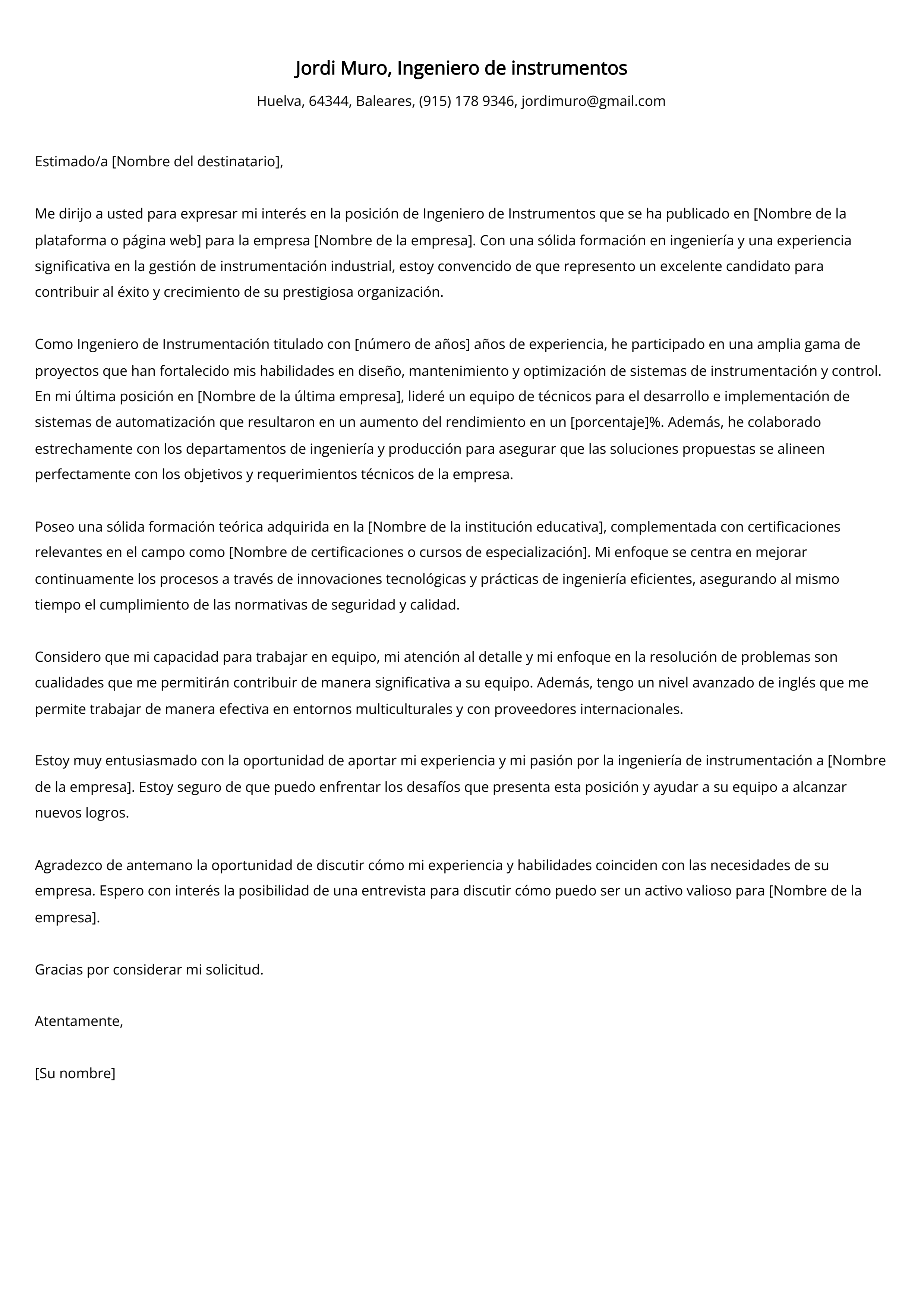 Crear carta de presentación