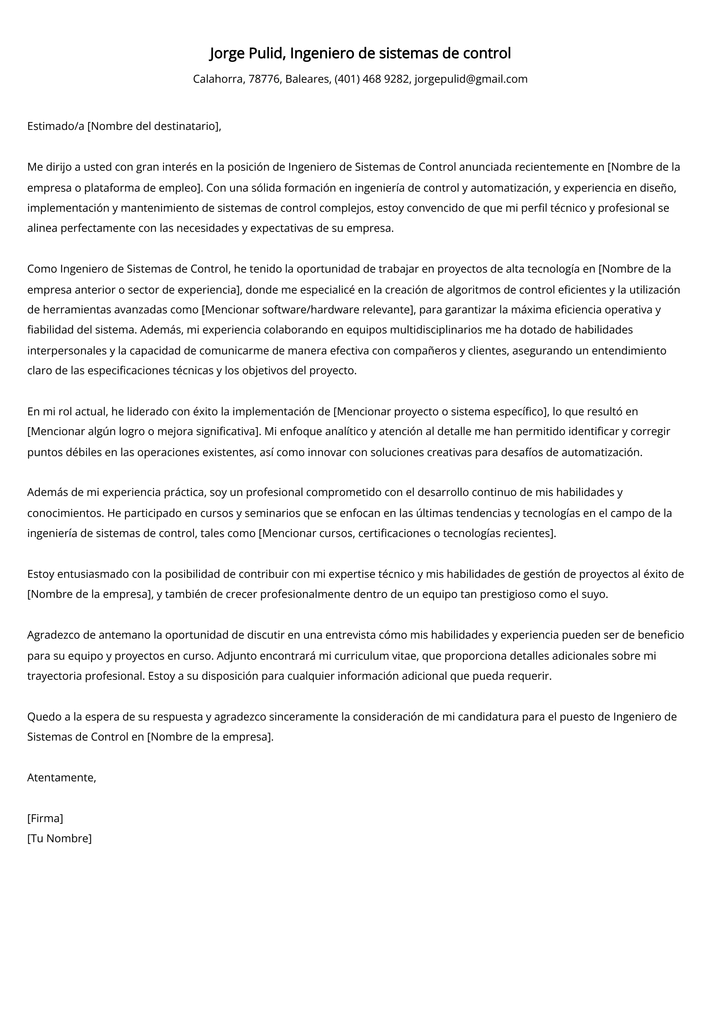 Crear carta de presentación