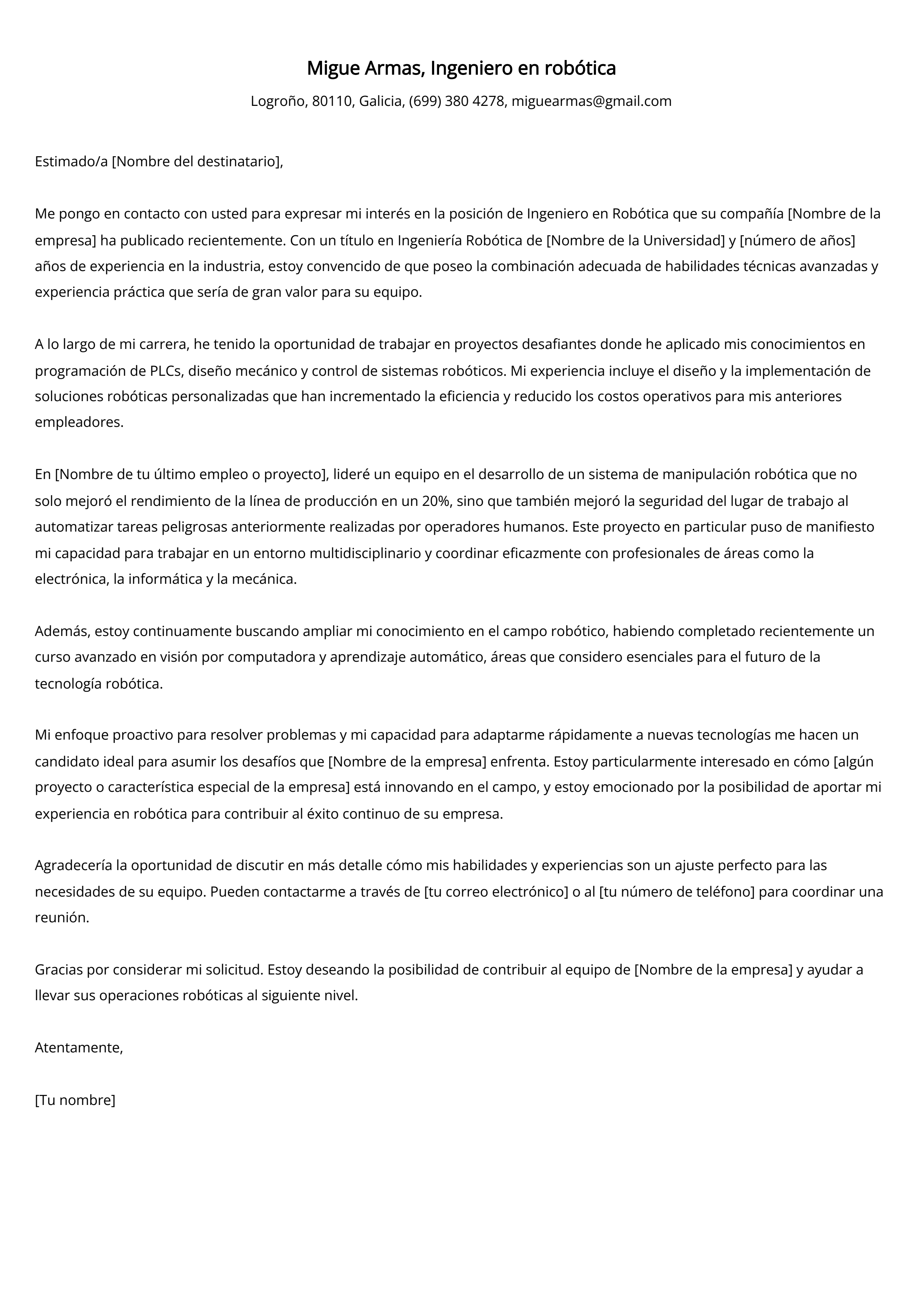 Crear carta de presentación