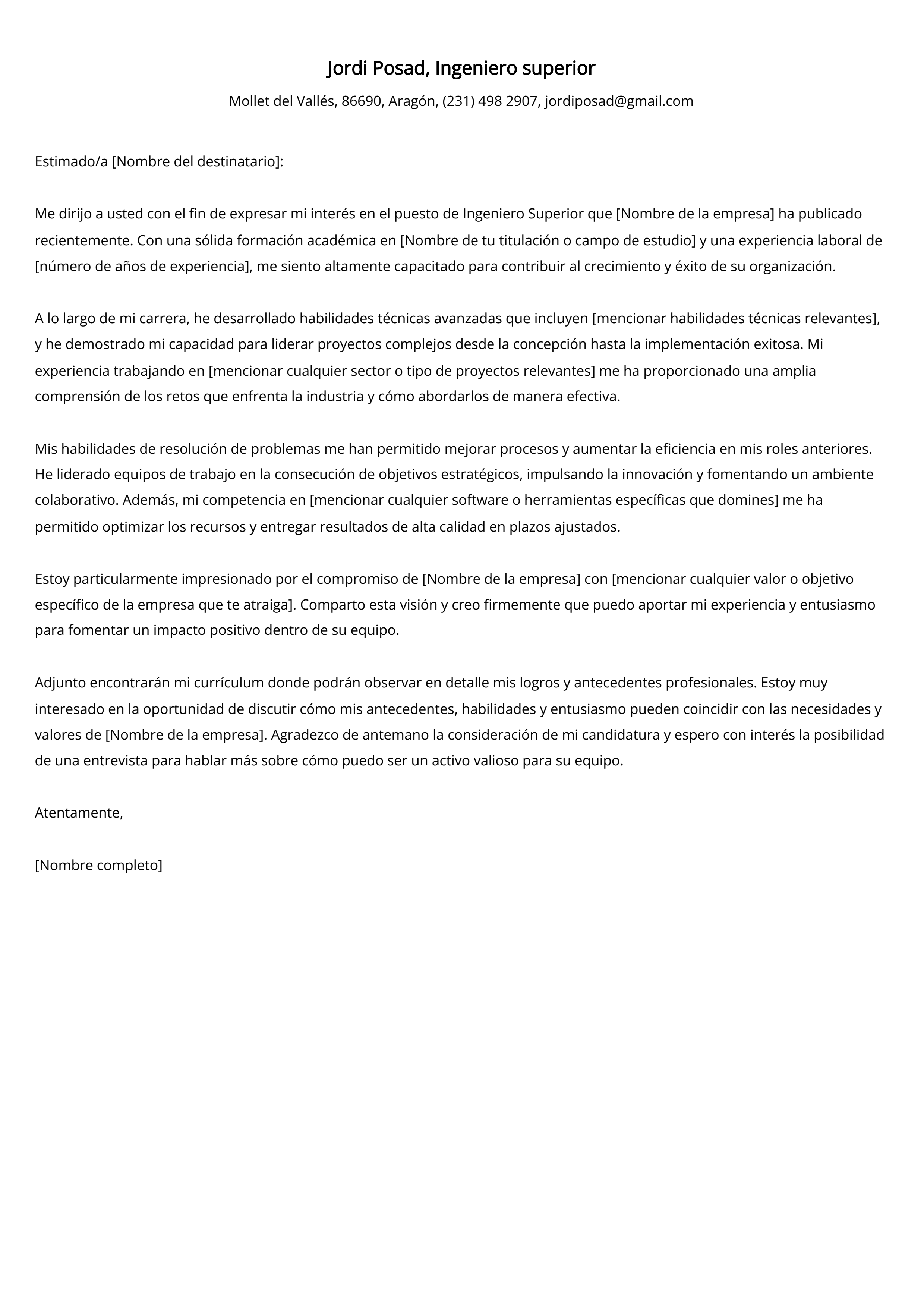 Crear carta de presentación