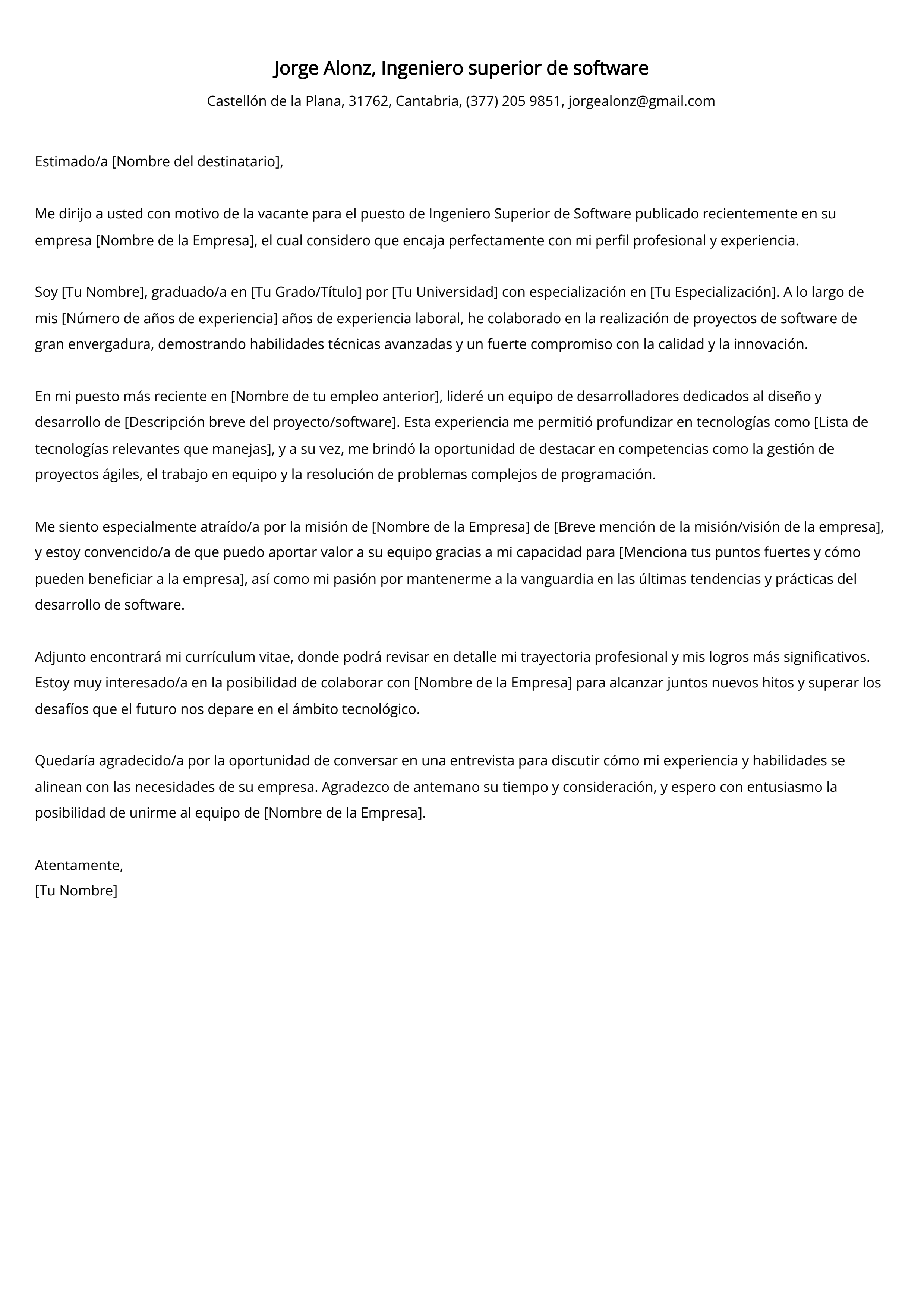 Crear carta de presentación