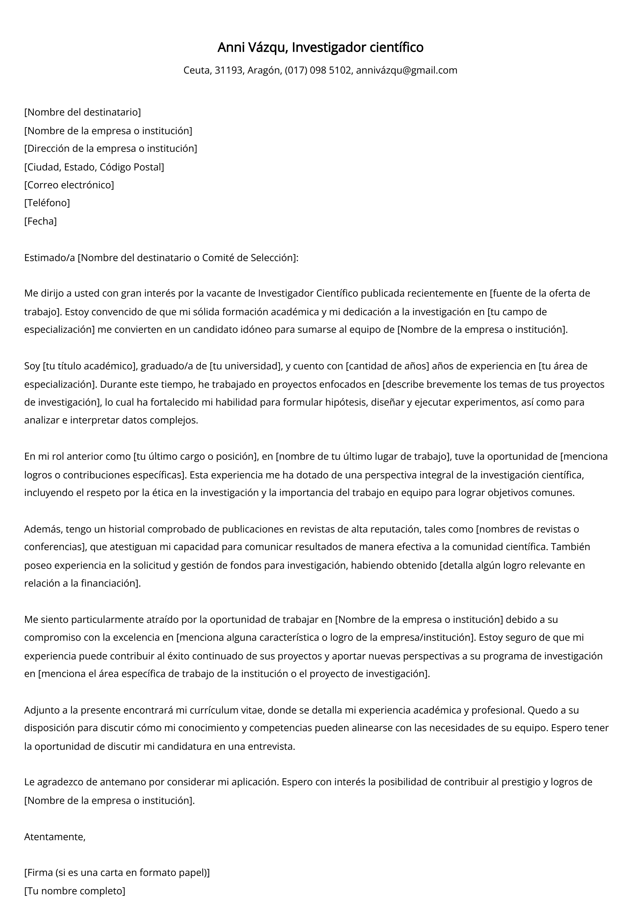 Crear carta de presentación