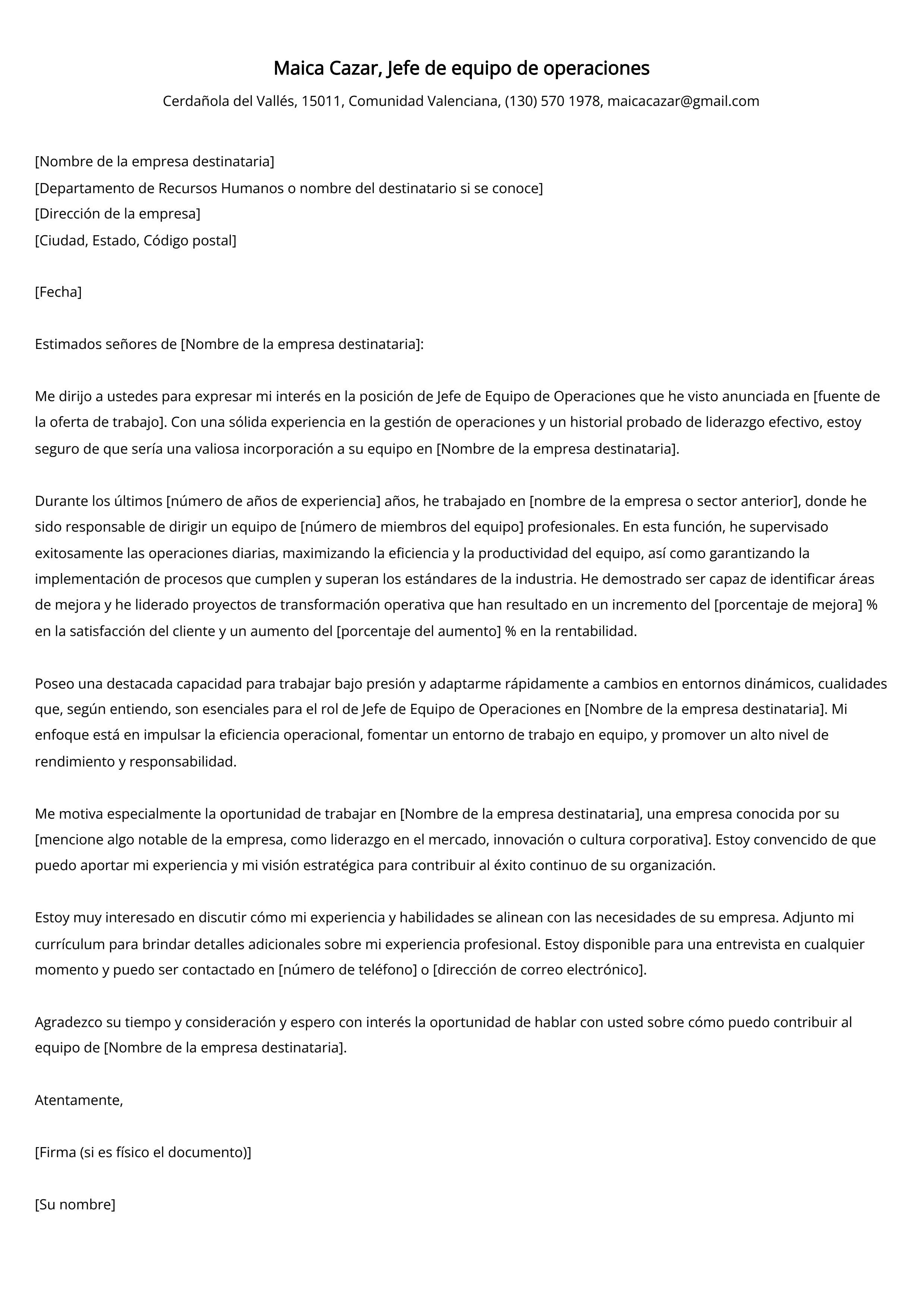 Crear carta de presentación