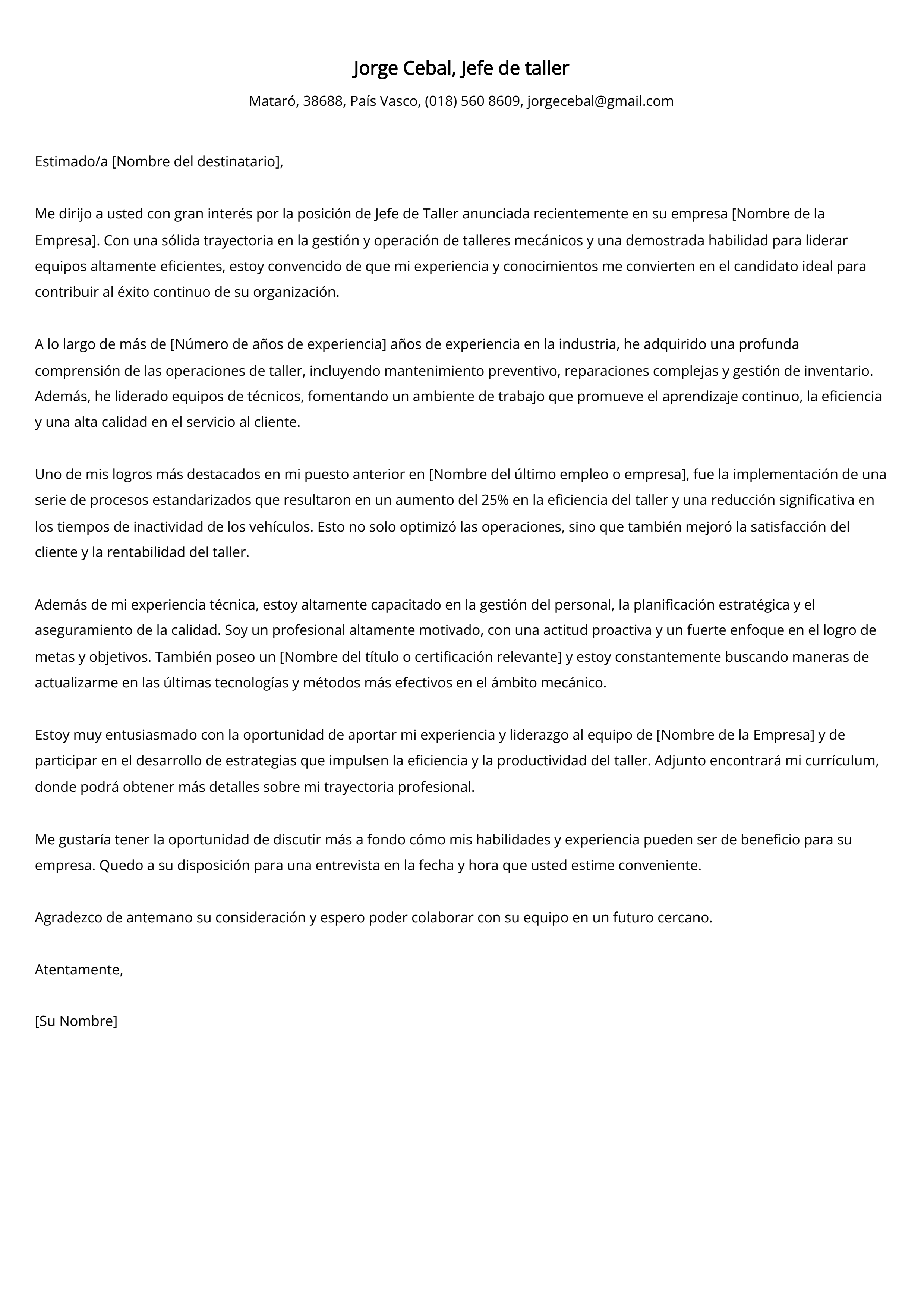 Crear carta de presentación