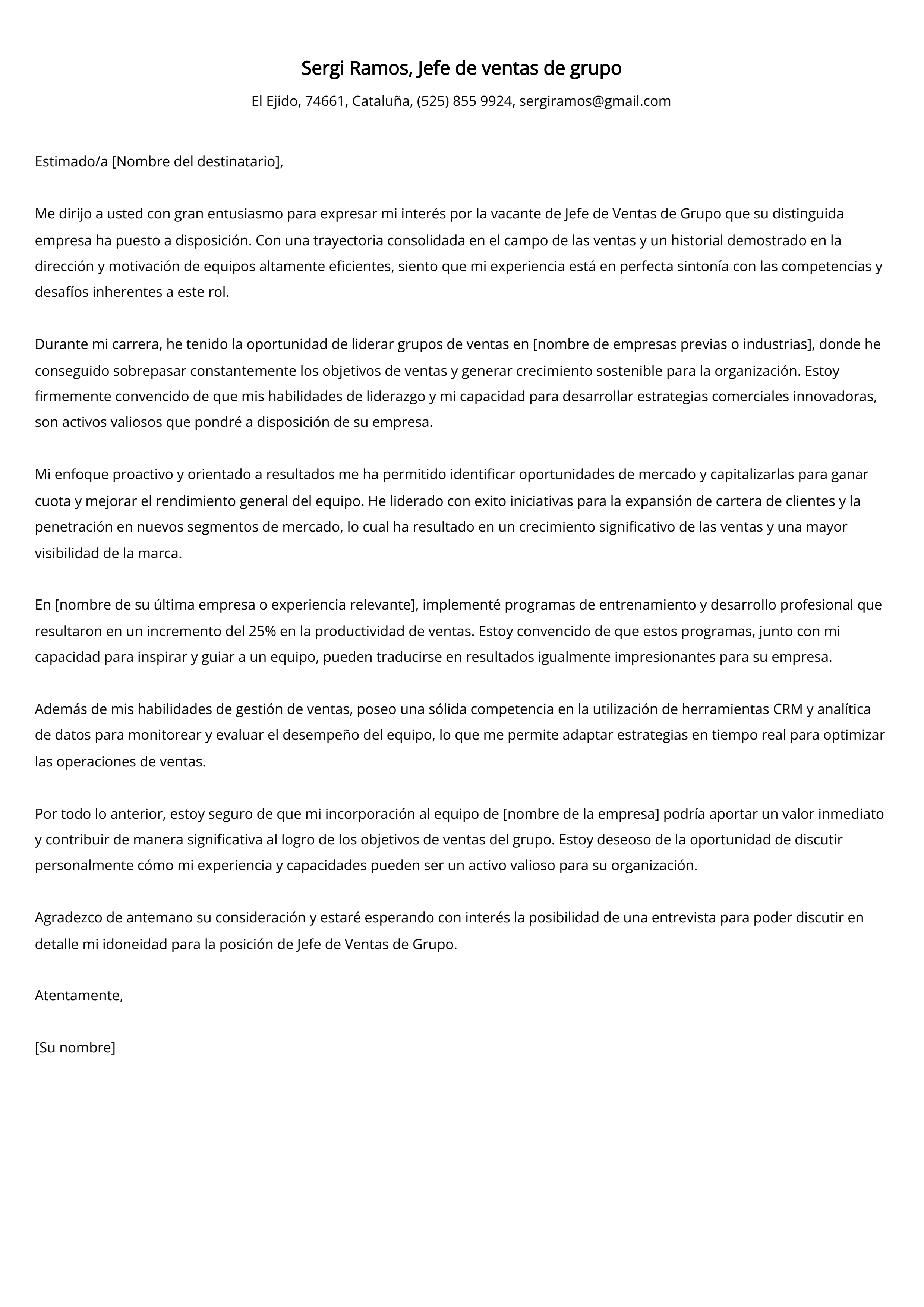 Crear carta de presentación