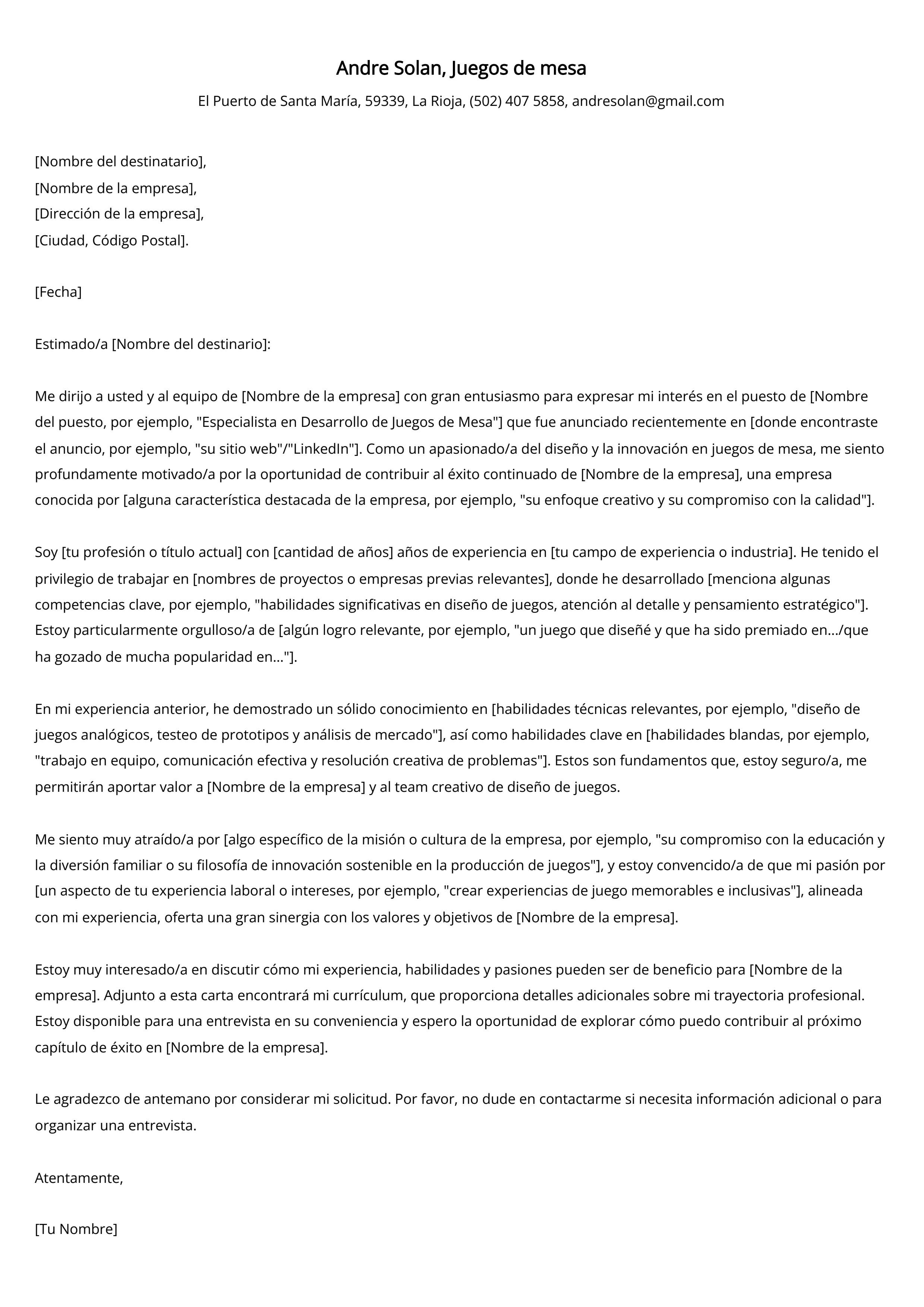 Crear carta de presentación