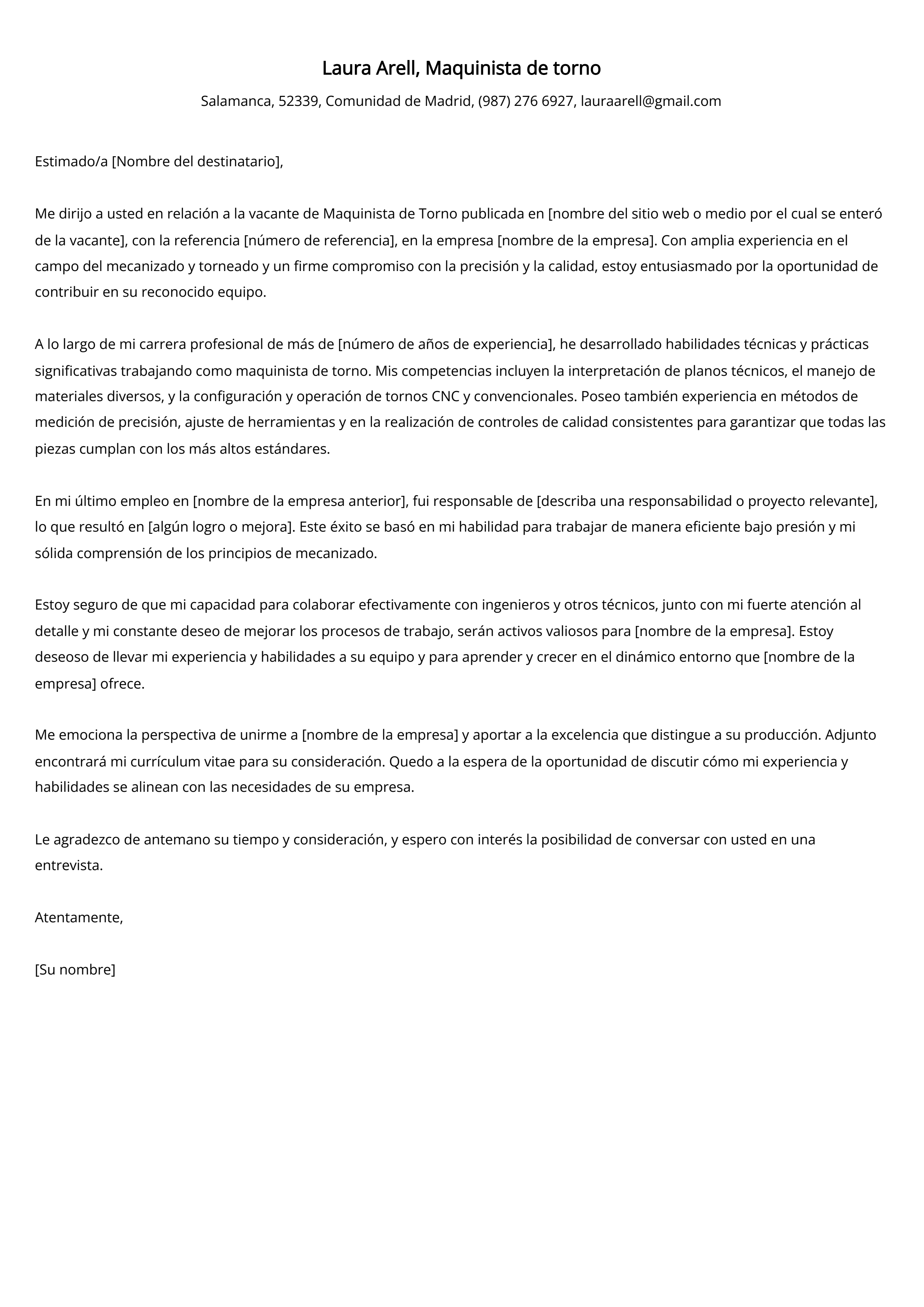 Crear carta de presentación