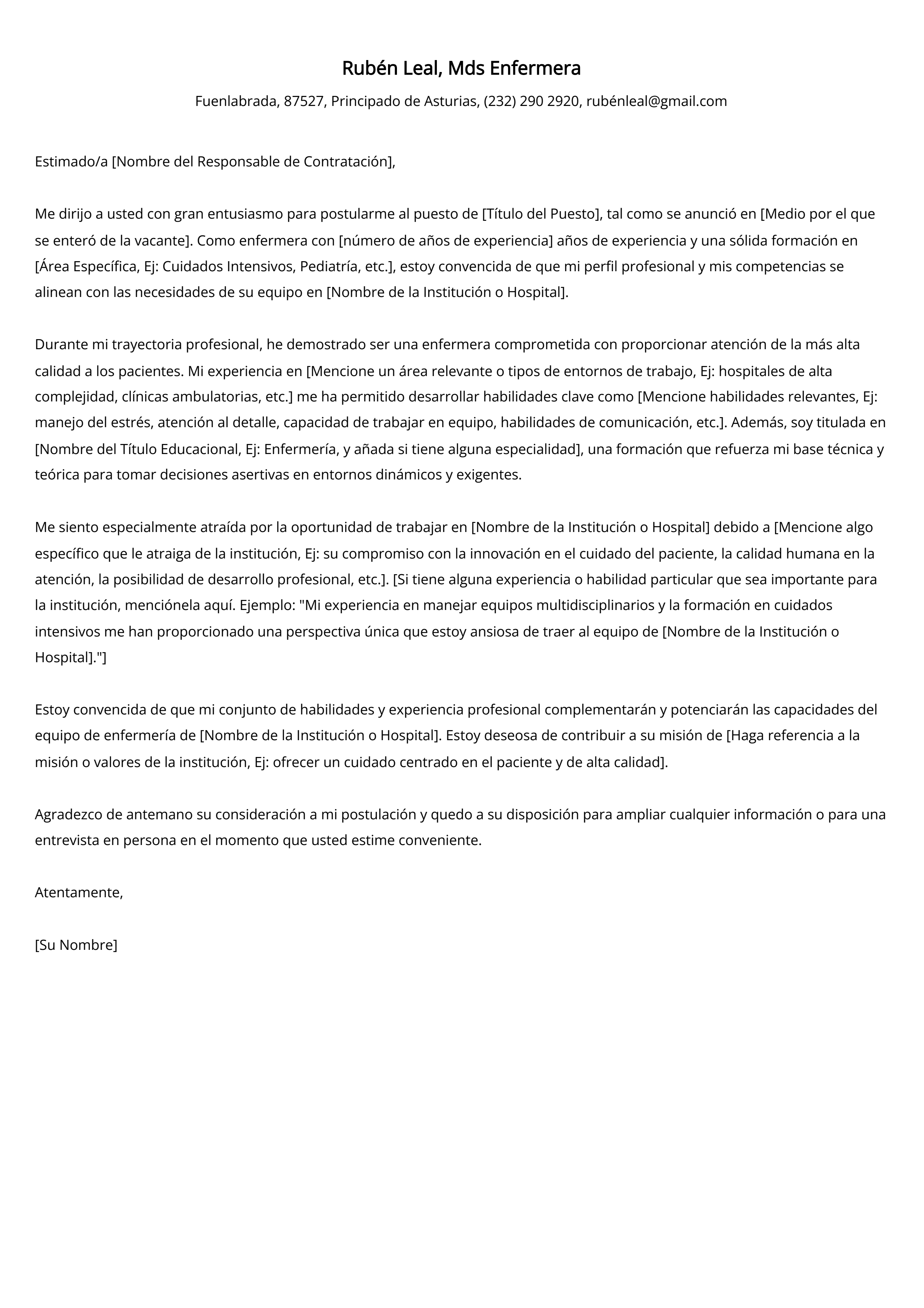 Crear carta de presentación