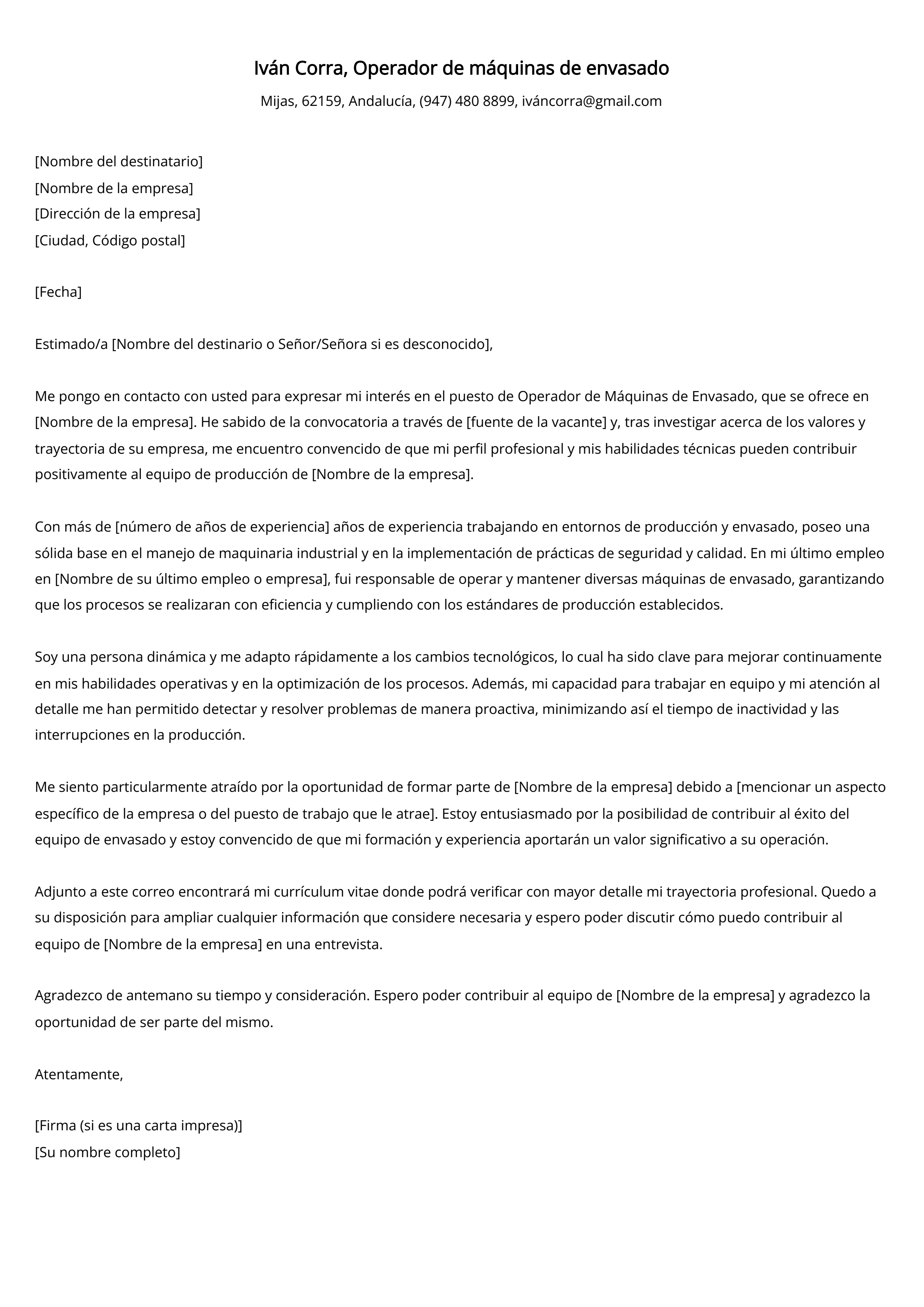 Crear carta de presentación