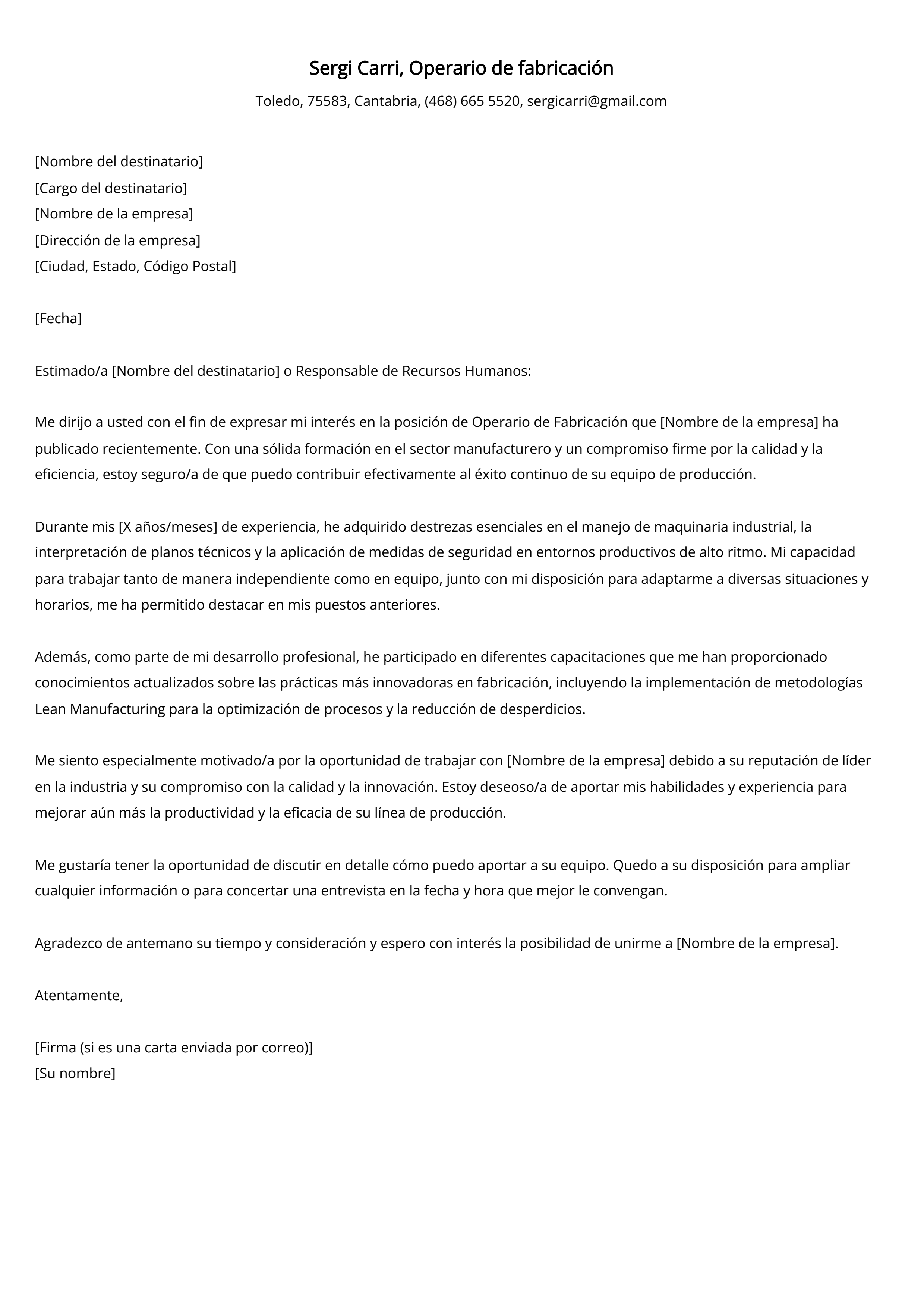 Crear carta de presentación