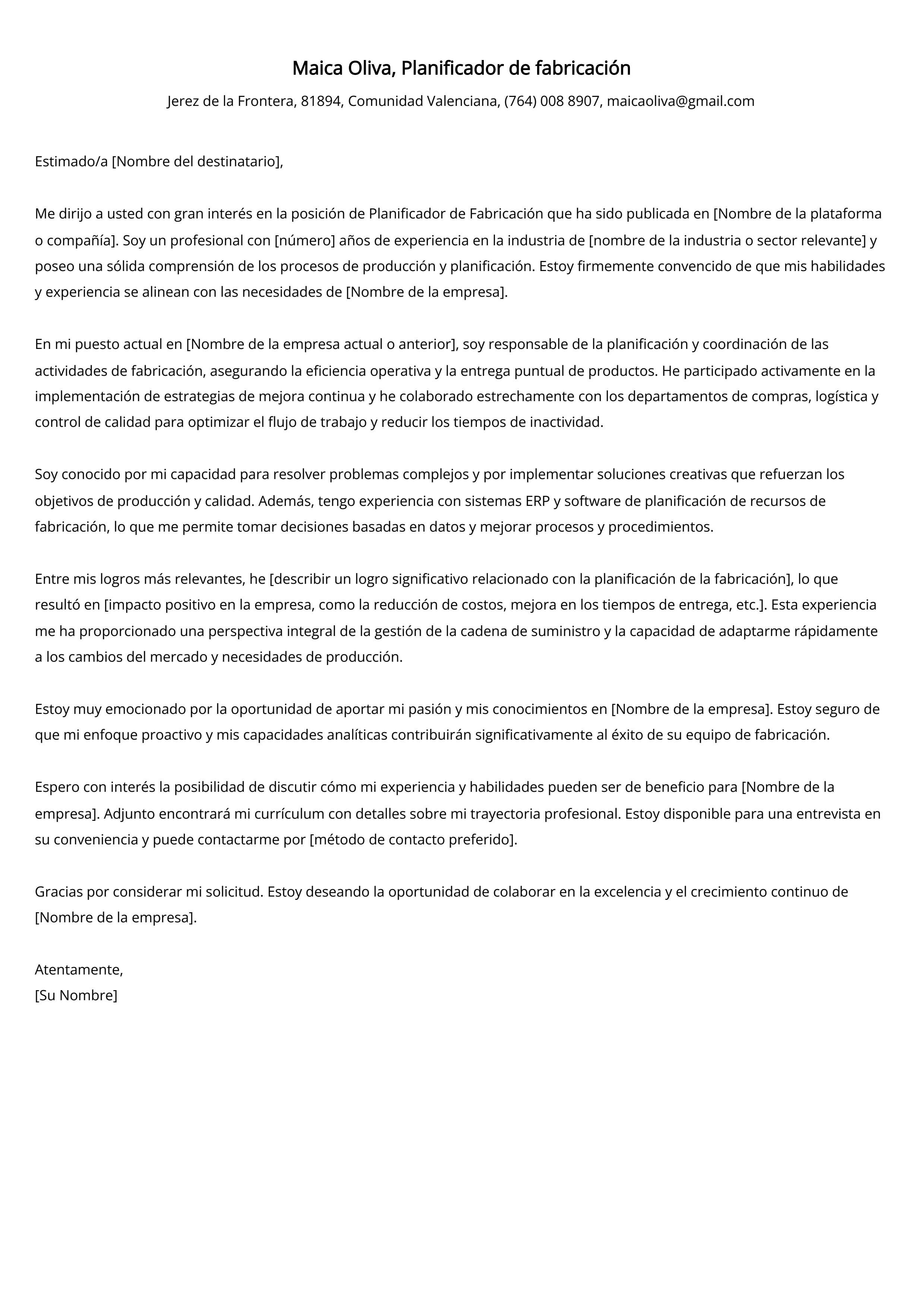 Crear carta de presentación