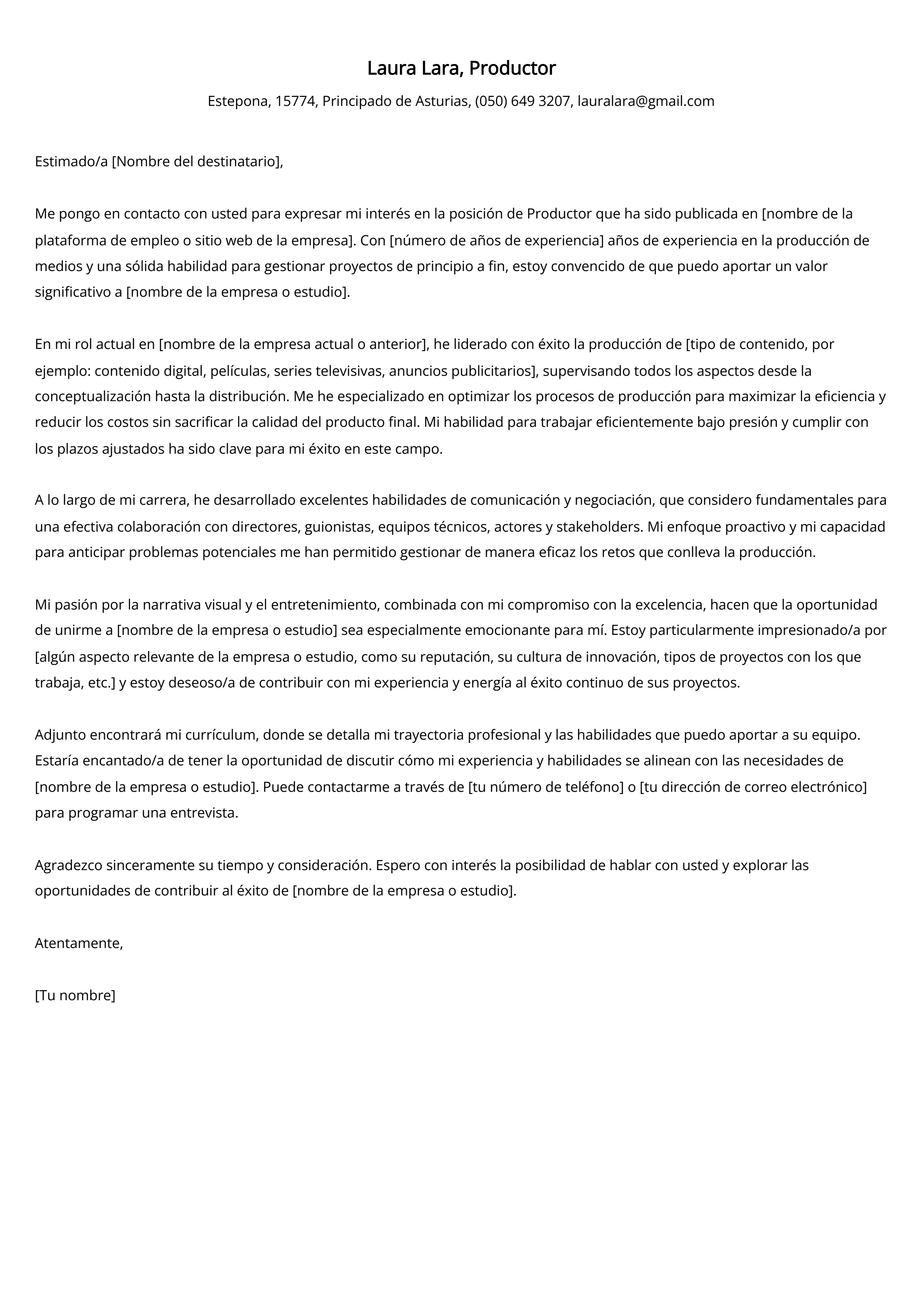 Crear carta de presentación