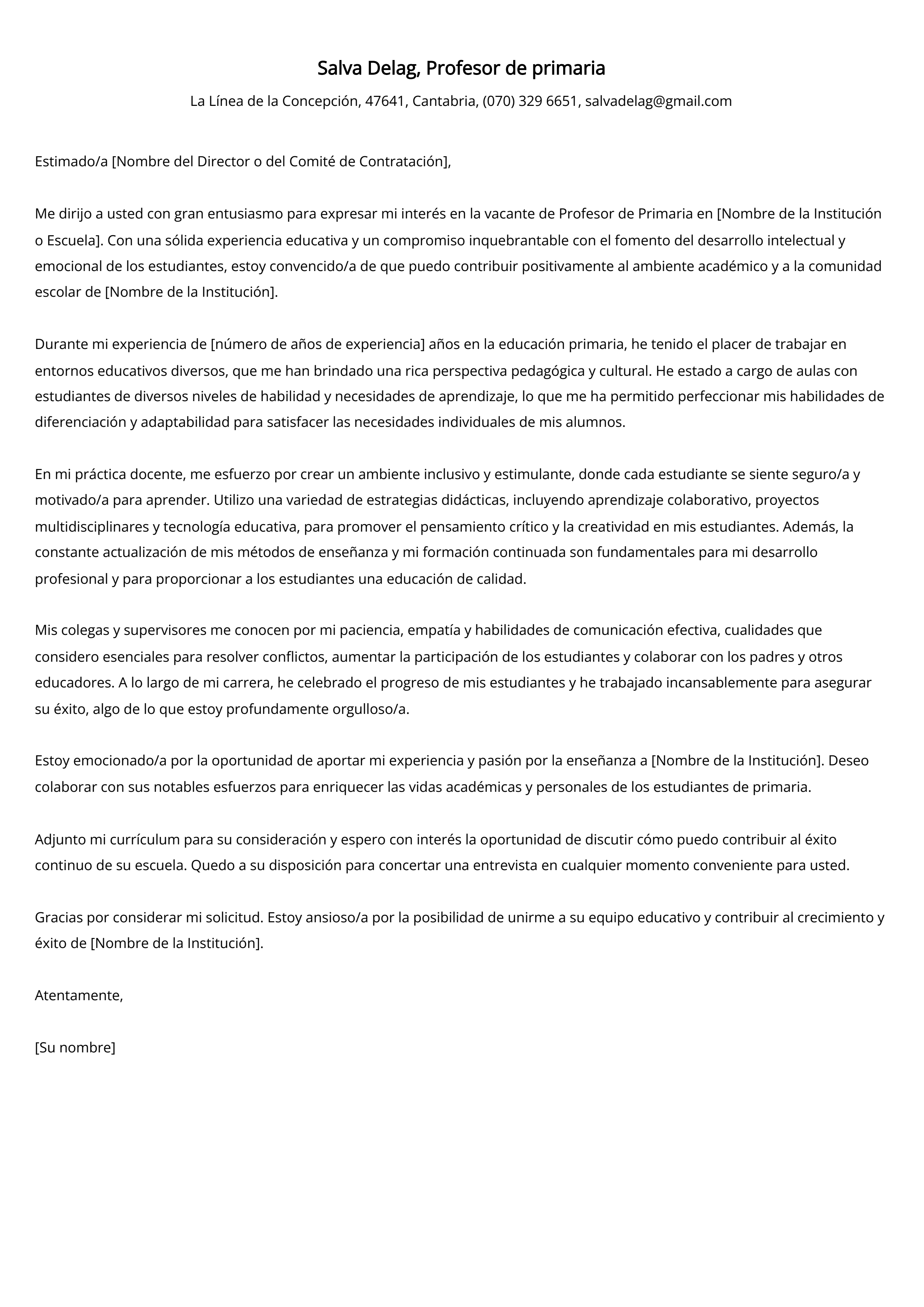 Crear carta de presentación