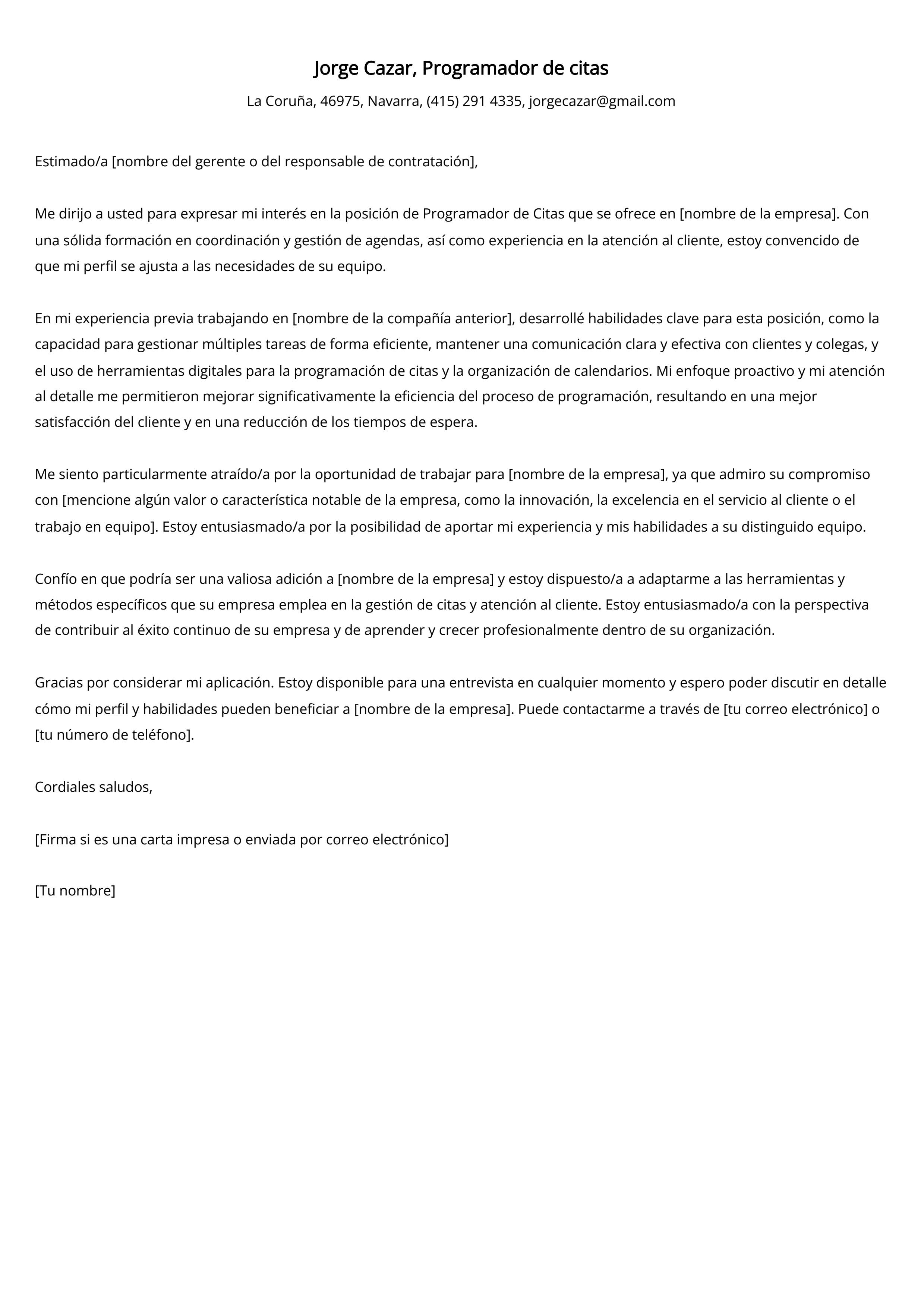 Crear carta de presentación