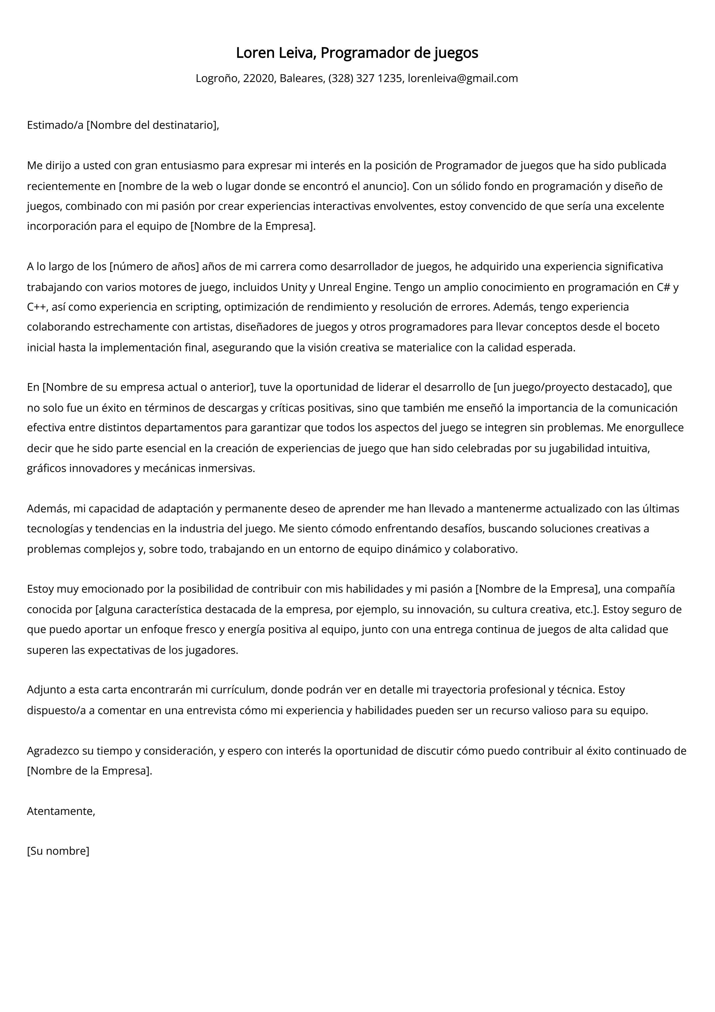 Crear carta de presentación