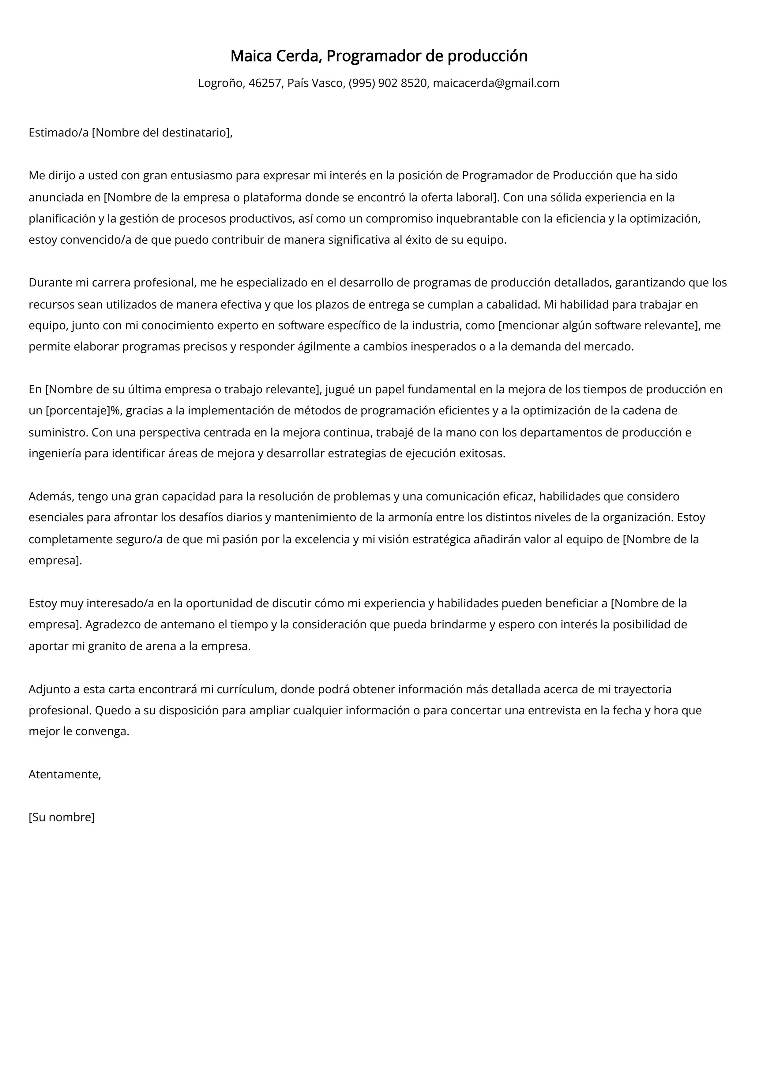 Crear carta de presentación