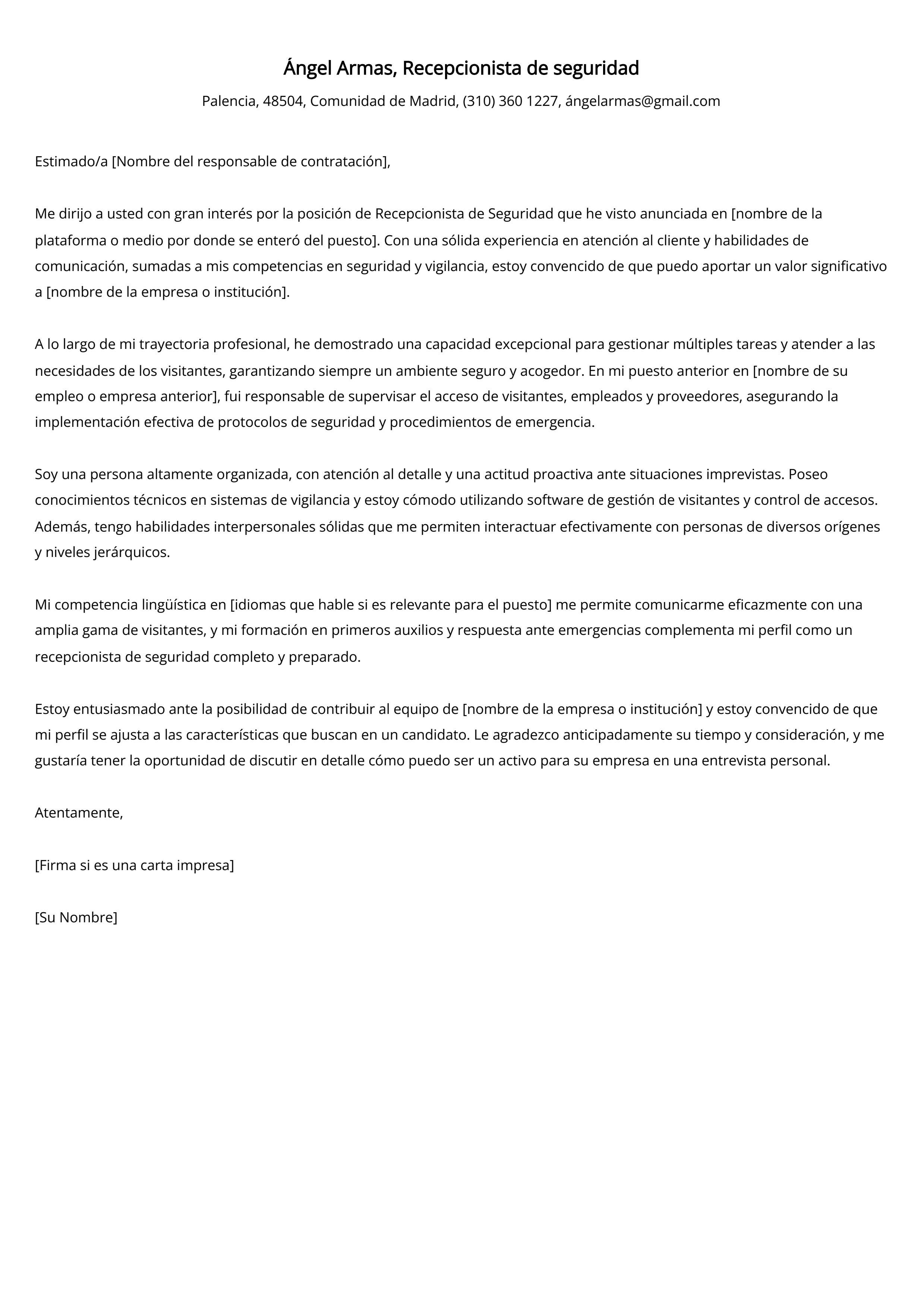 Crear carta de presentación