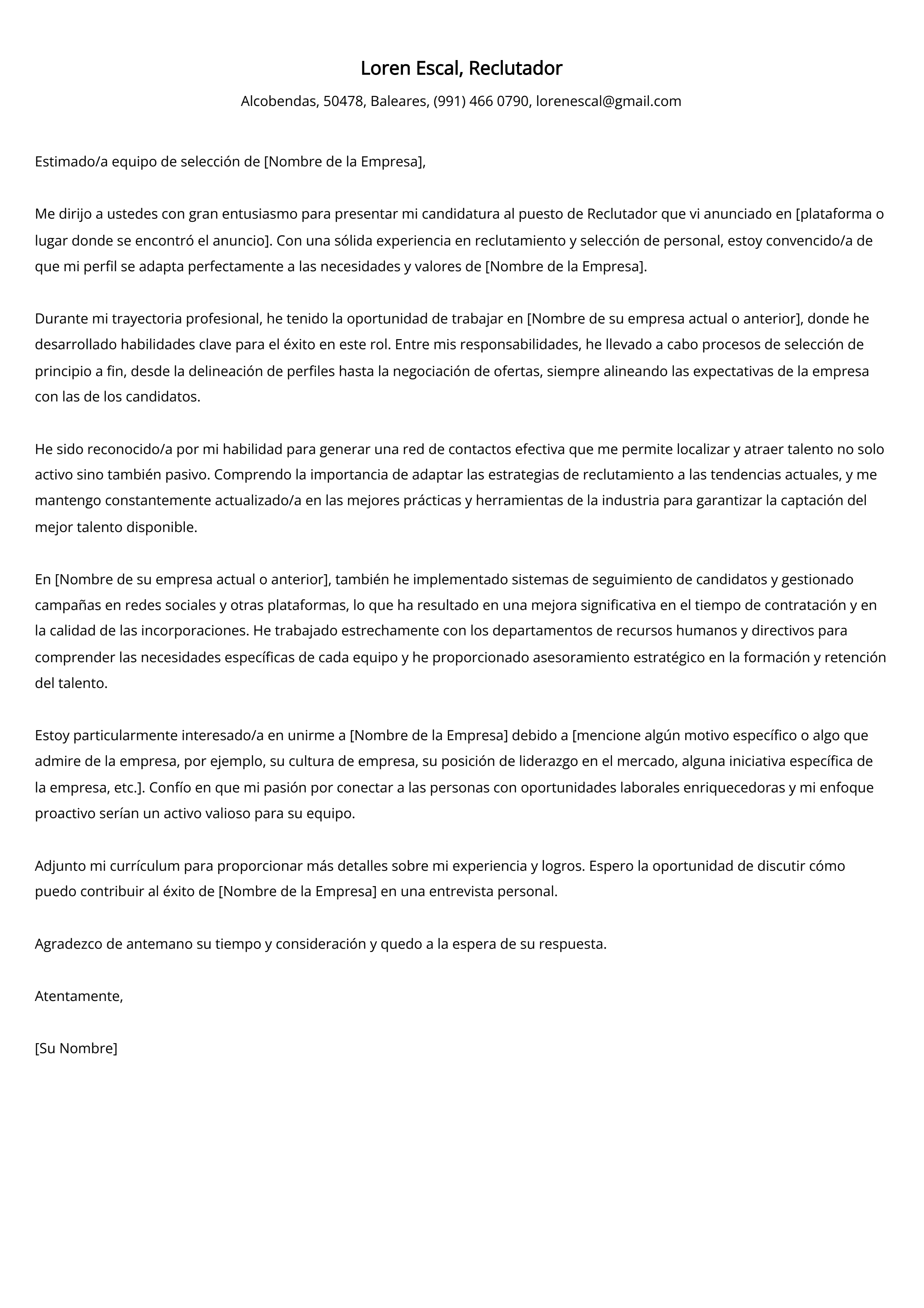 Crear carta de presentación