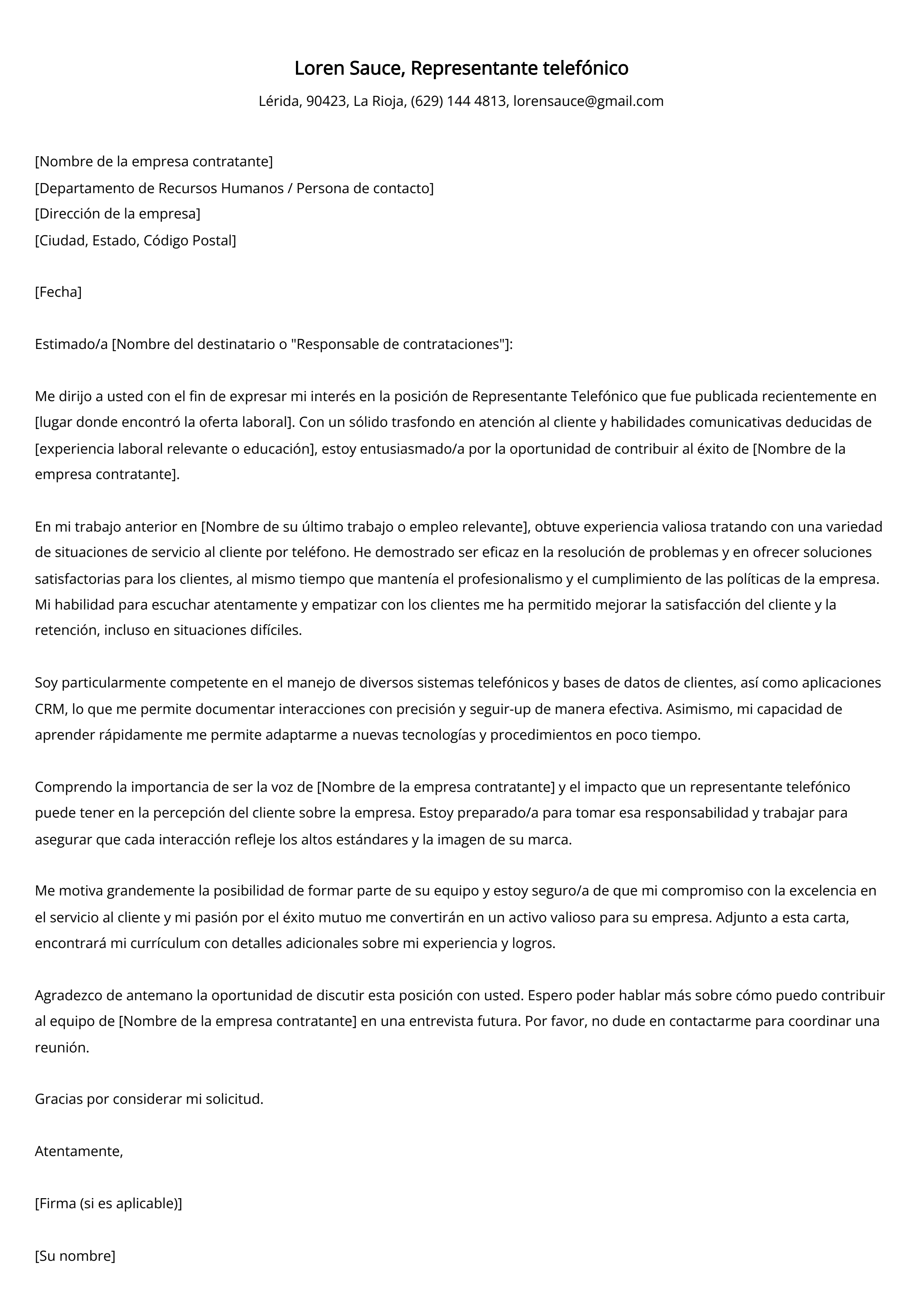 Crear carta de presentación