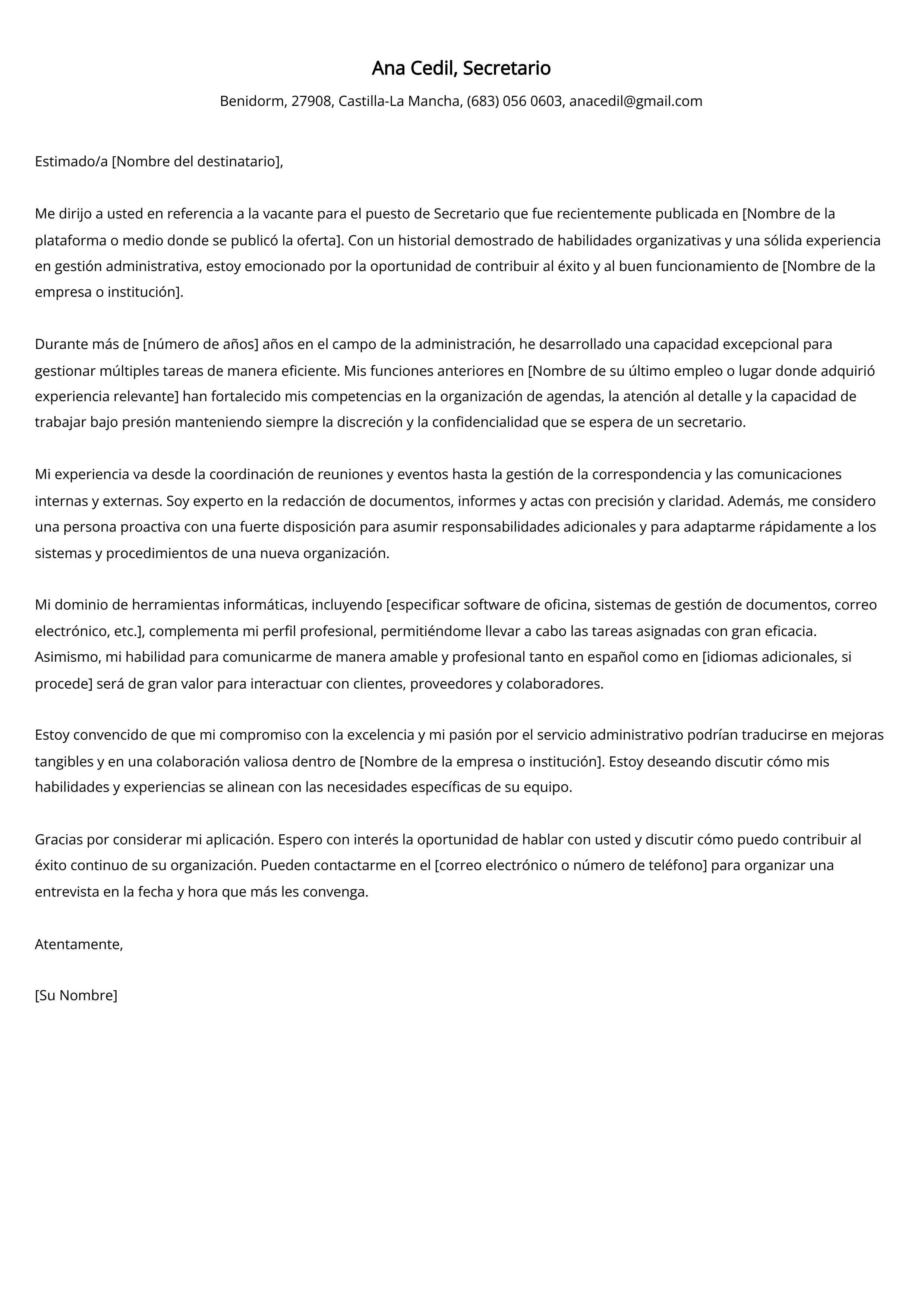 Crear carta de presentación