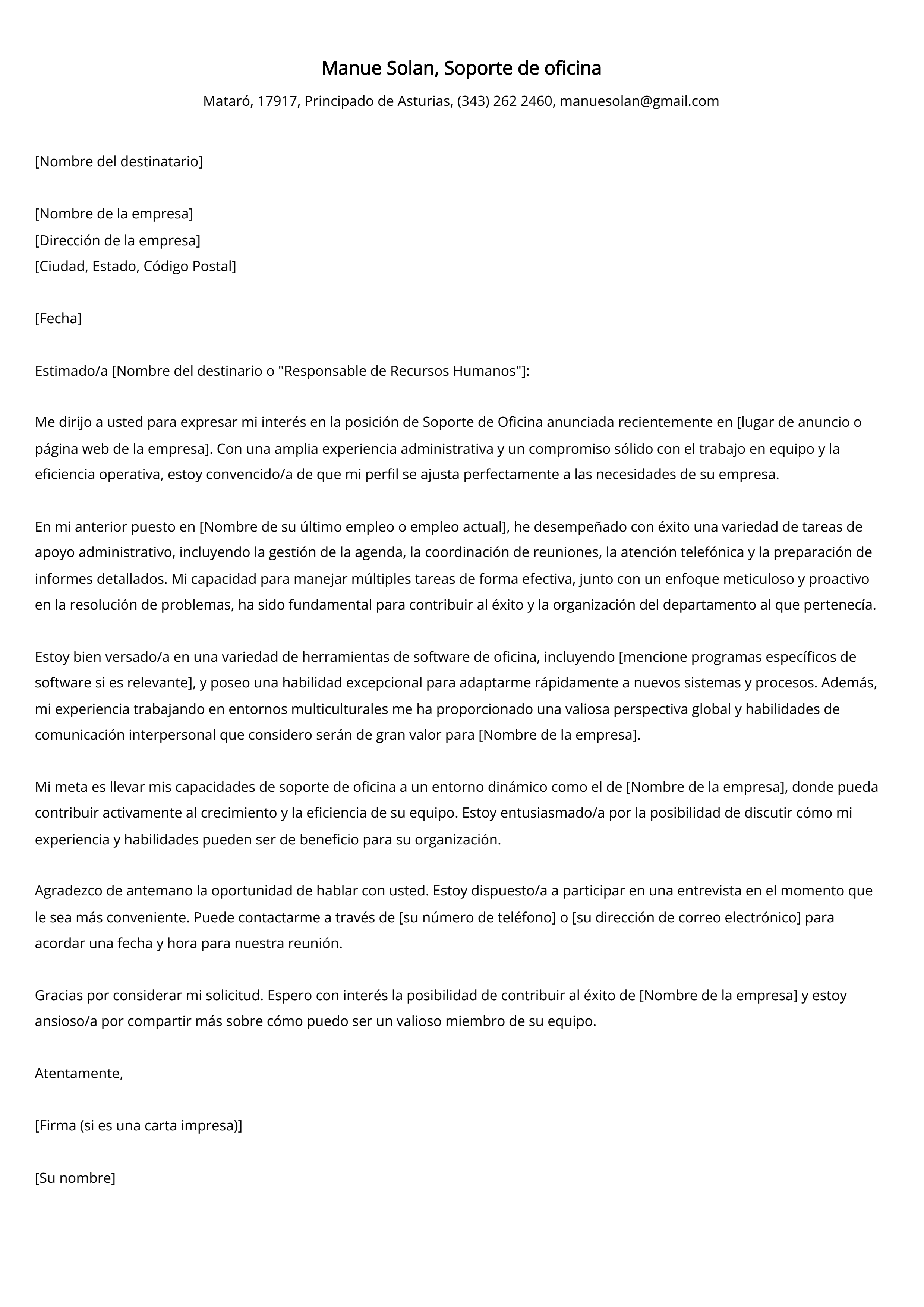 Crear carta de presentación