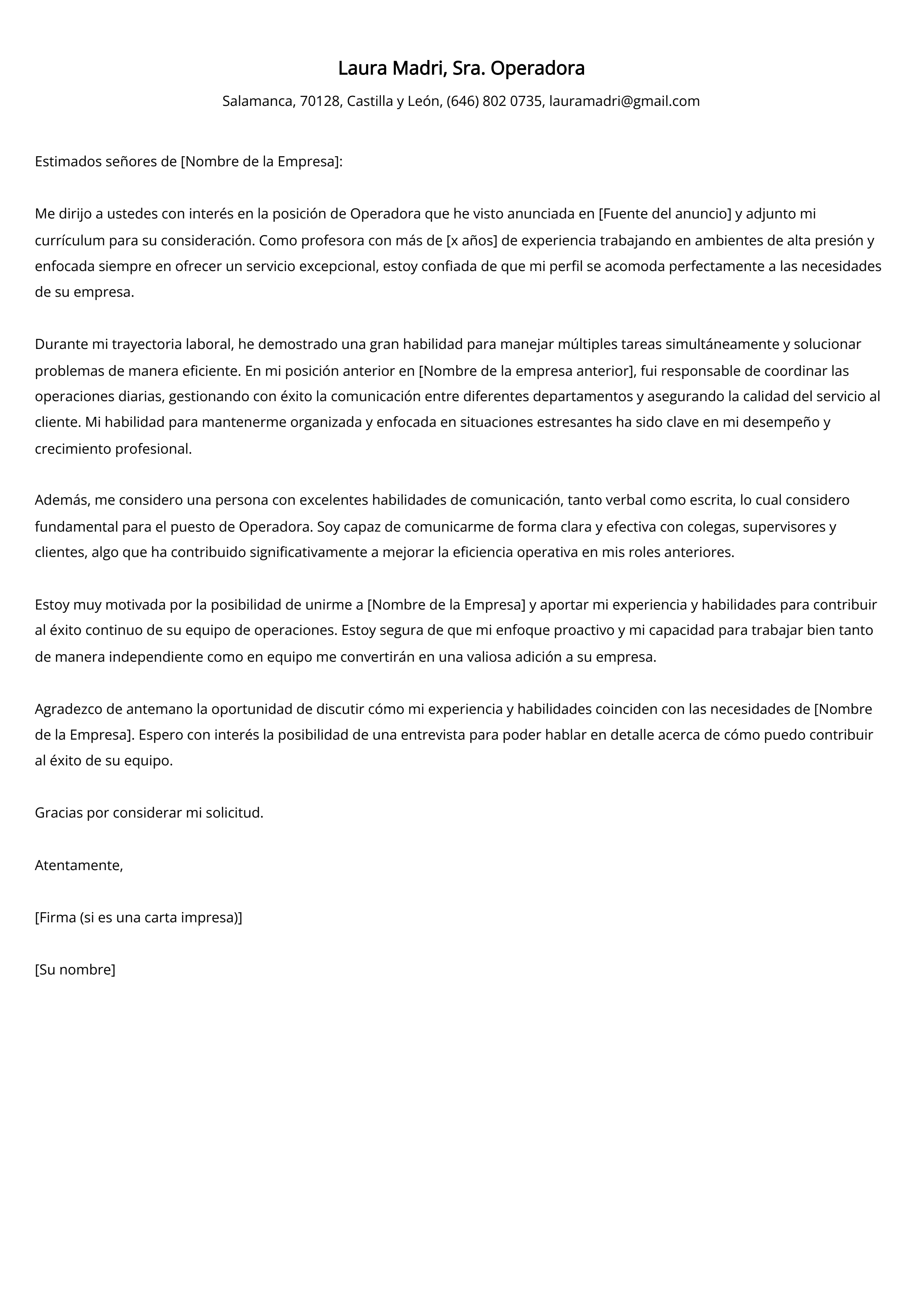 Crear carta de presentación